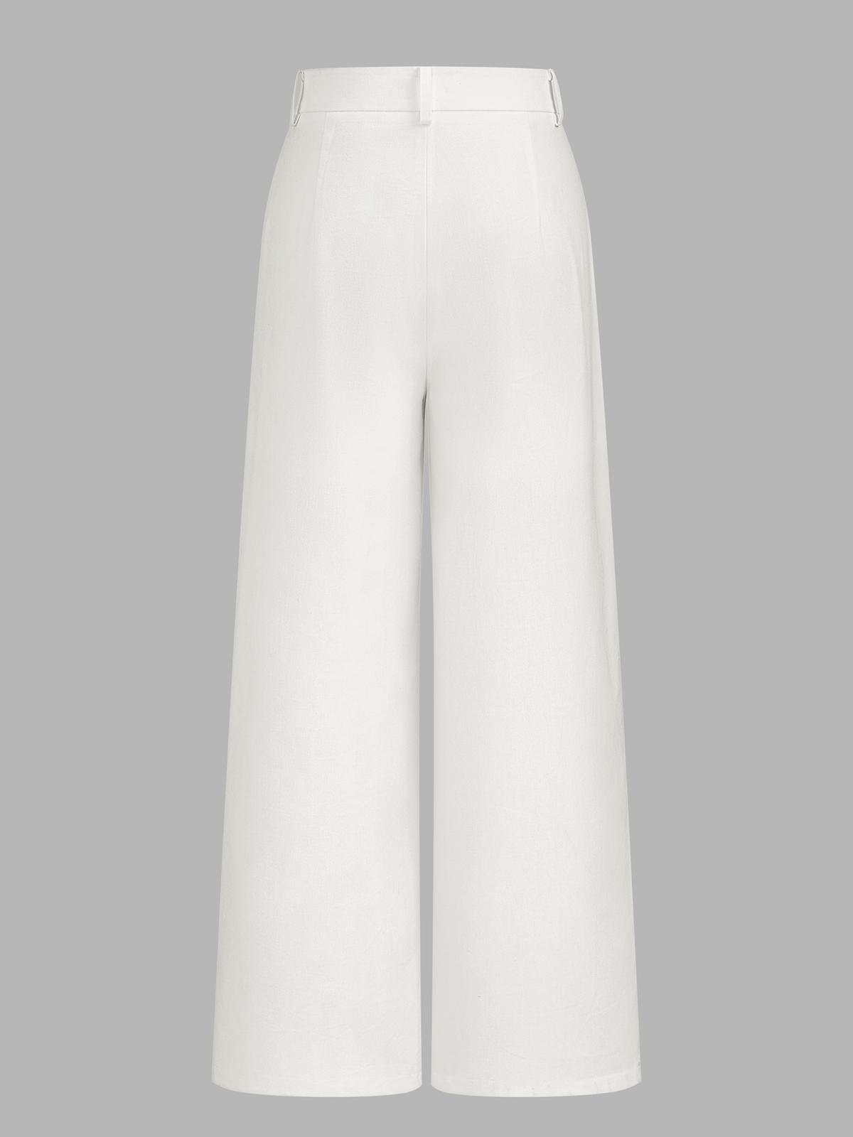 Linen Blend Mid-Waist Wide Leg Pants for Women Comfort Fit