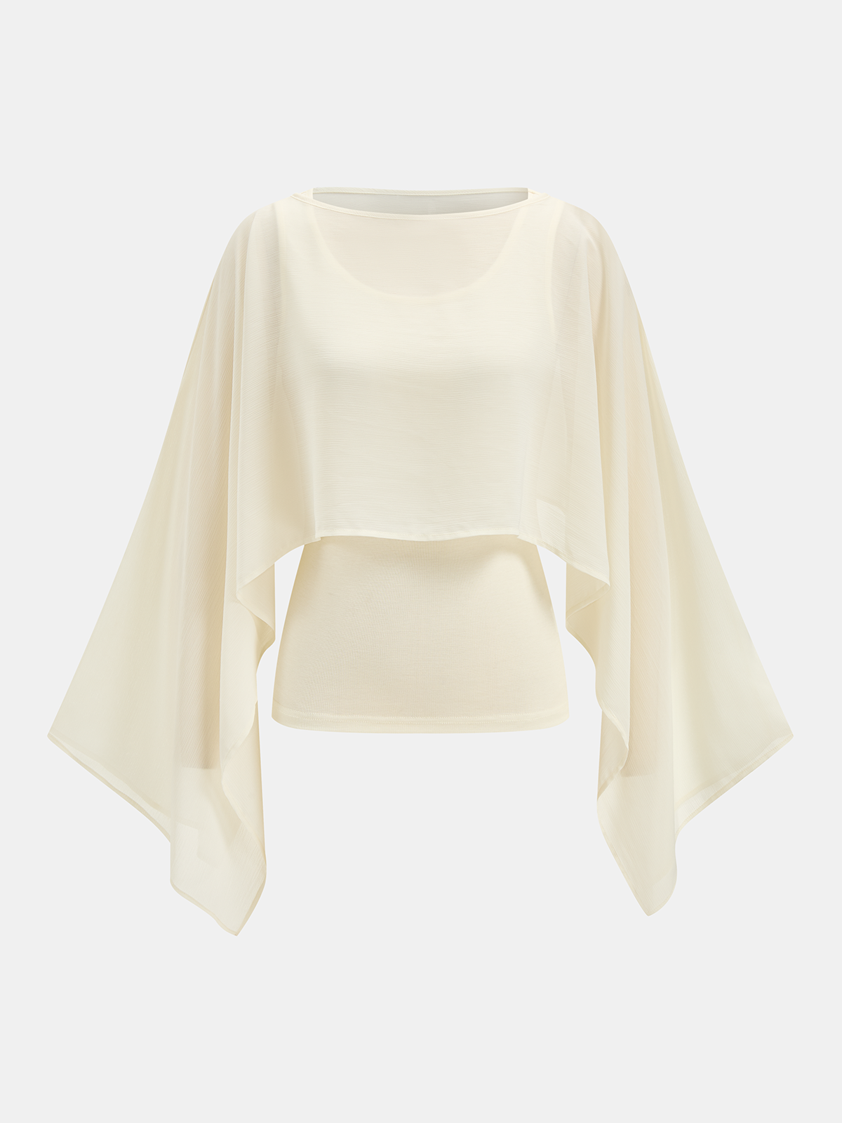 Chiffon Cape Overlay & Tank Top Elegant Evening Two-Piece Set