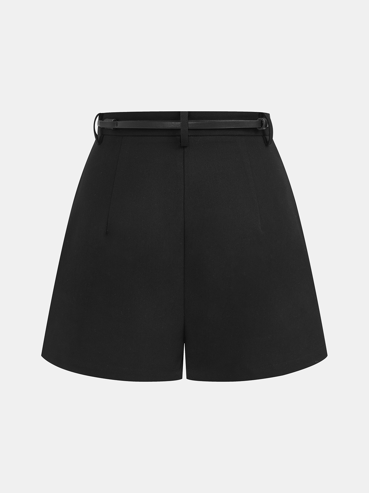 Mid-Waist Belted Casual Shorts for Women Comfort Fit Cotton