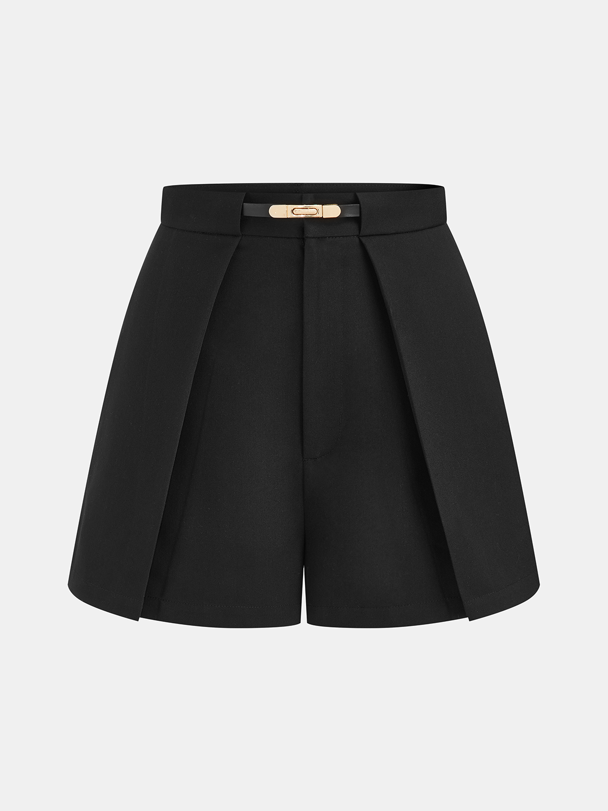 Mid-Waist Belted Casual Shorts for Women Comfort Fit Cotton