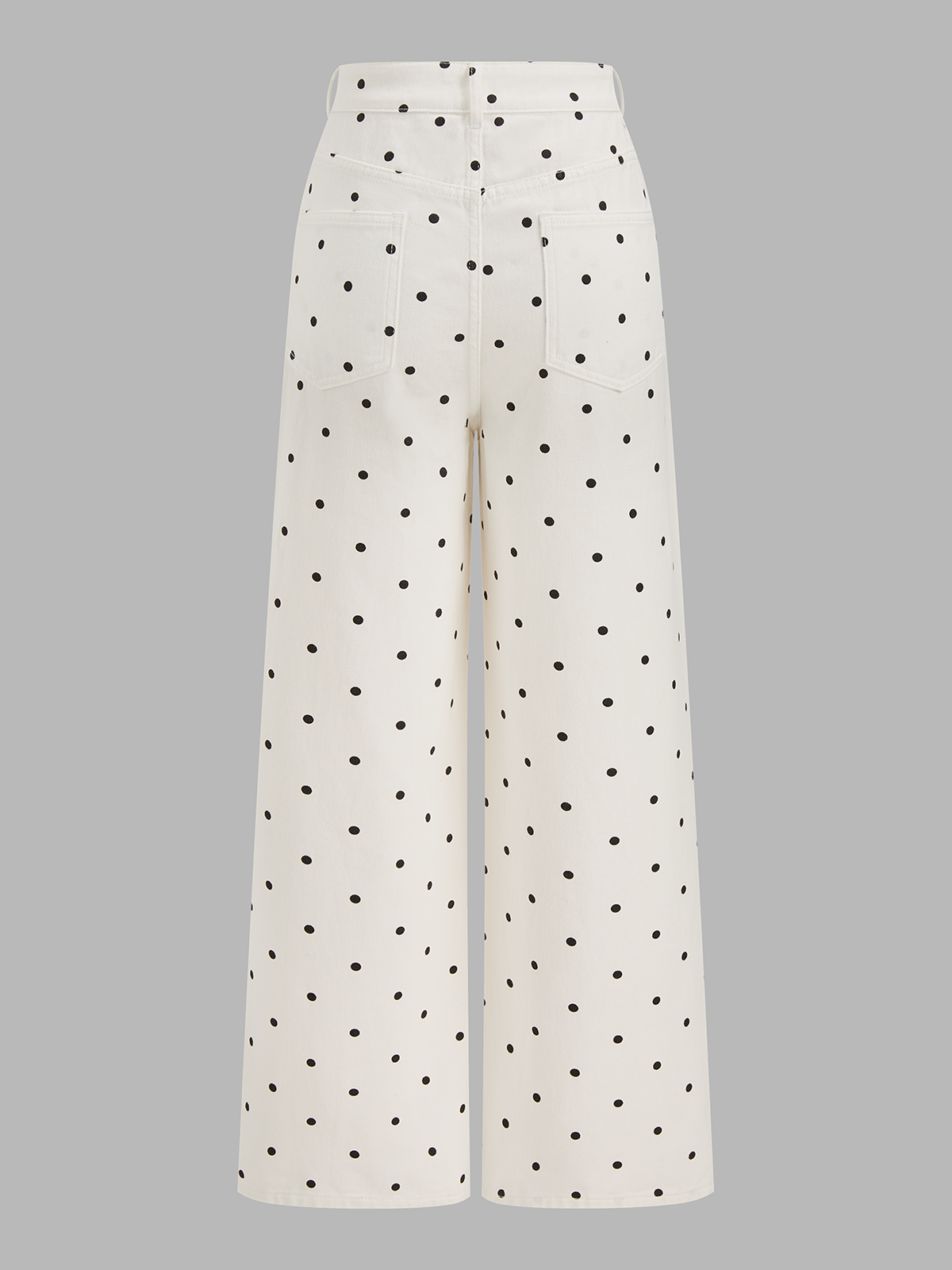 Polka Dot Denim Wide Leg Jeans for Women Trendy High Waist