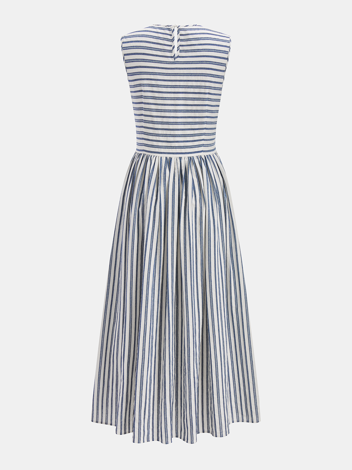 Striped Cotton Sleeveless Smocked Maxi Dress for Summer Casual Wear