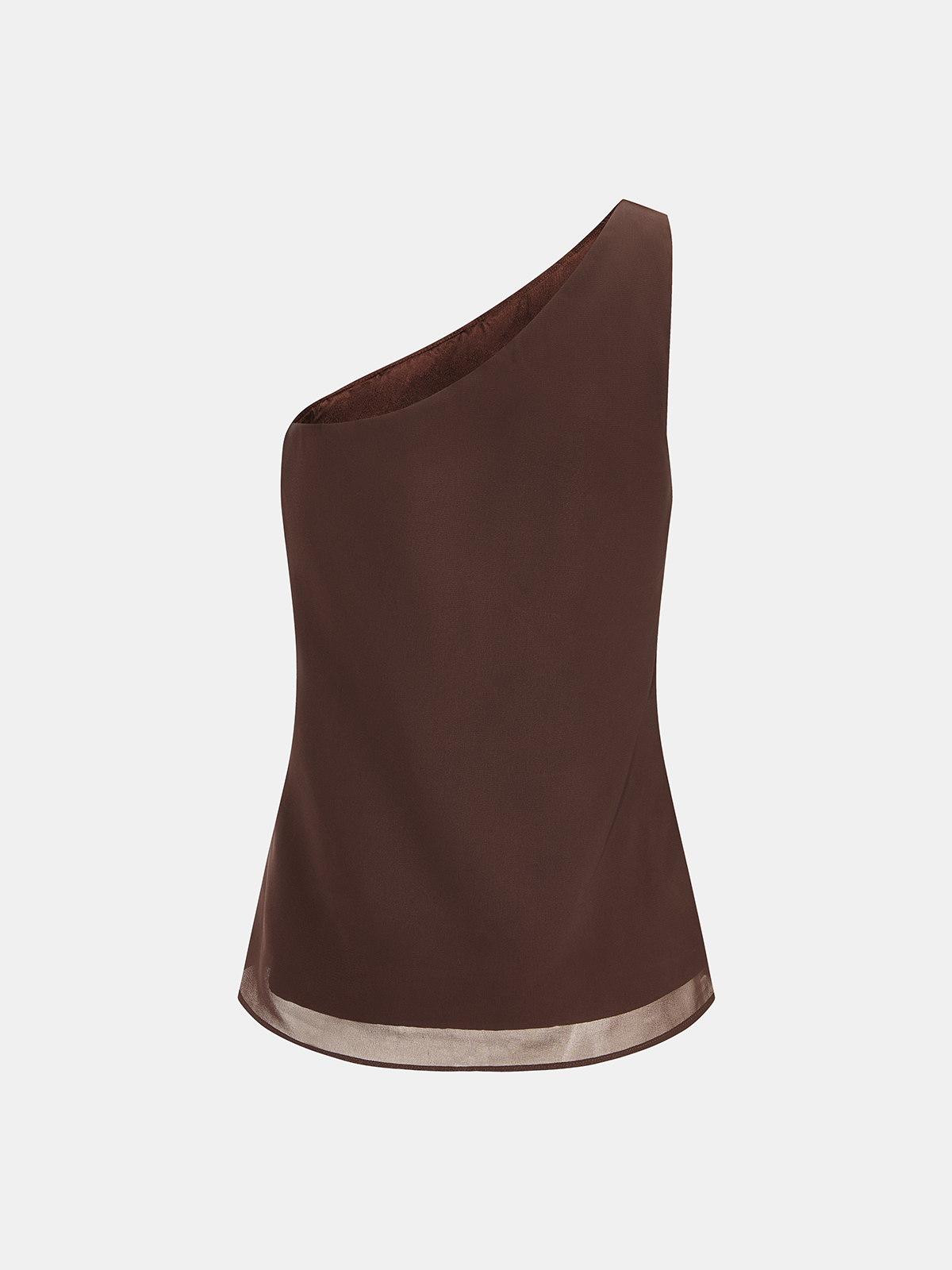Sheer Scarf Top & One-Shoulder Top Two-Piece Set with Wrap Detail for Women