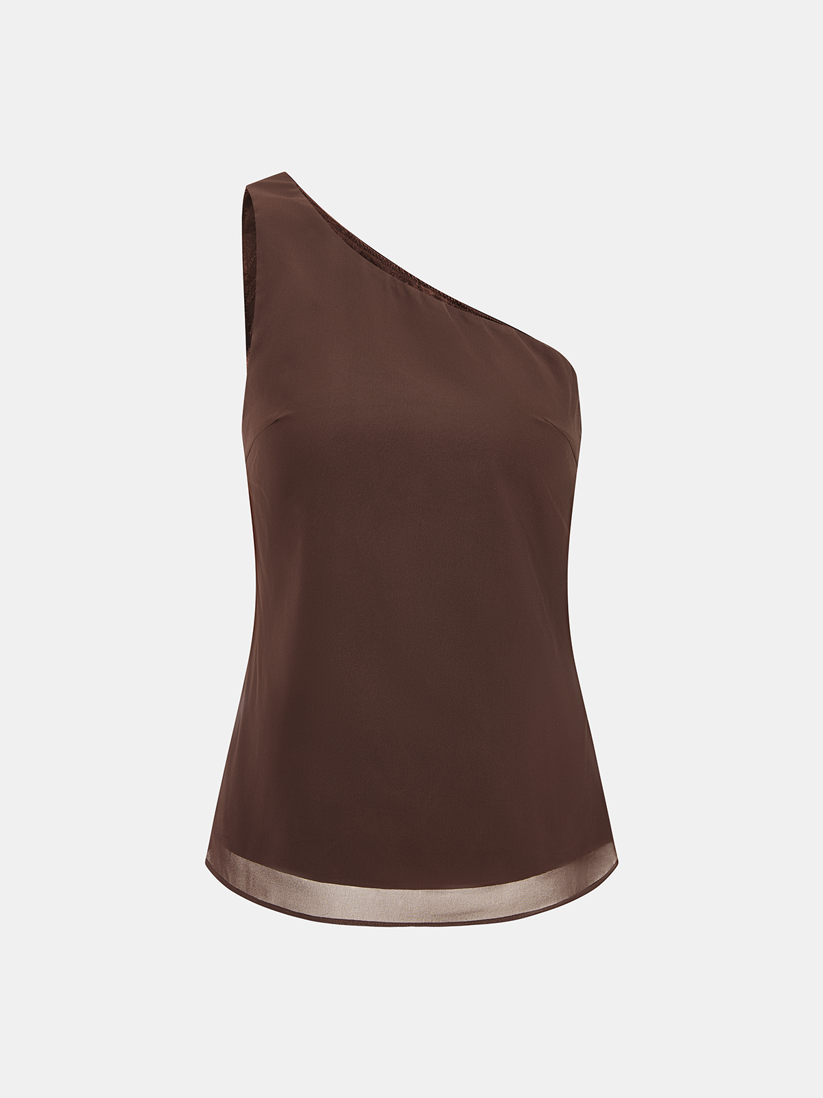 Sheer Scarf Top & One-Shoulder Top Two-Piece Set with Wrap Detail for Women