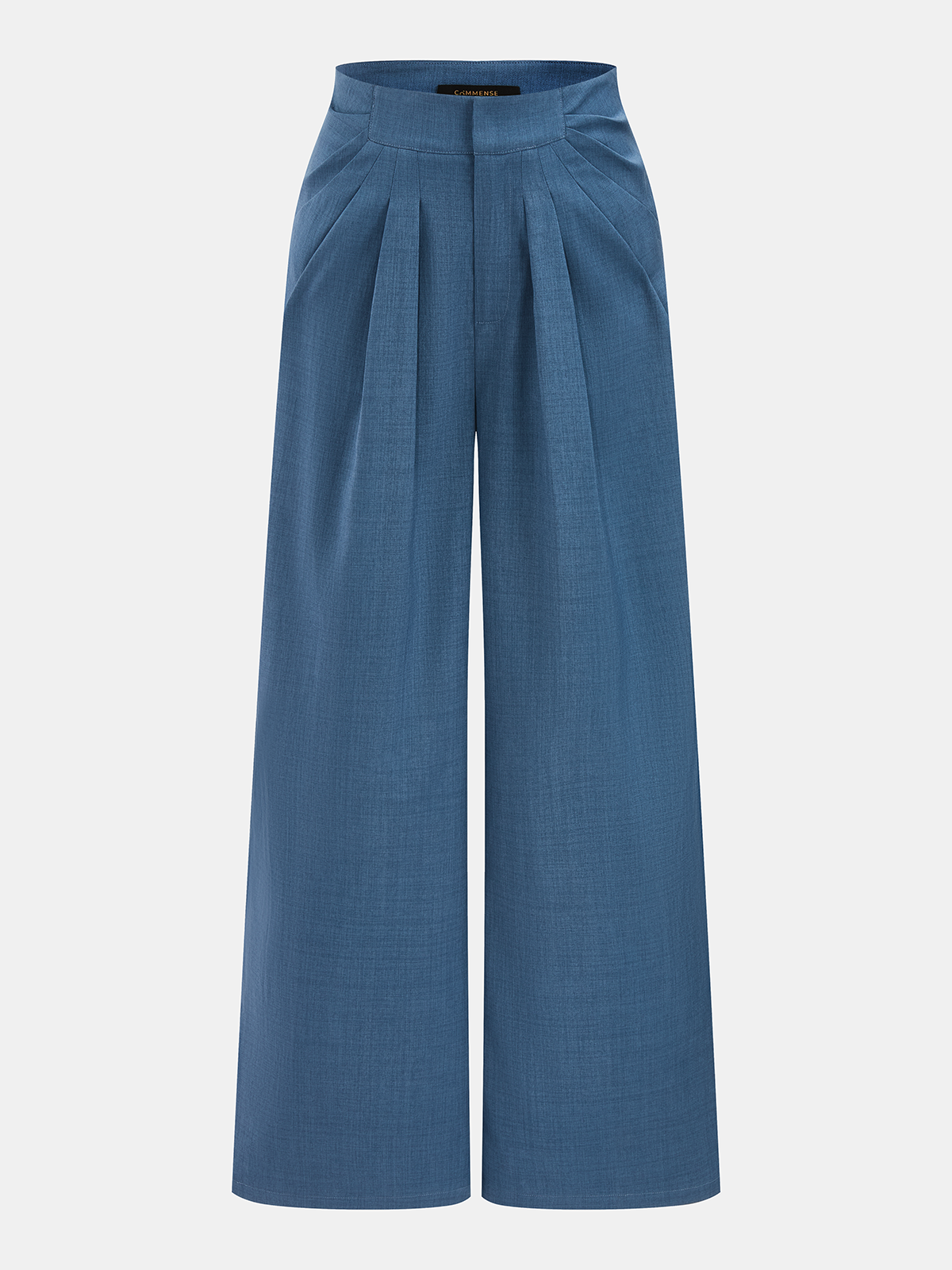 Casual Pleated Wide Leg Pants Elastic Waist Comfort Fit
