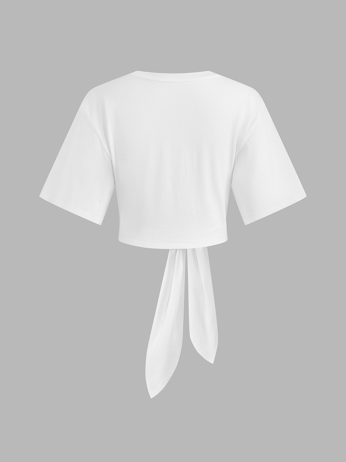 Cotton Knotted Short Sleeve Crop Top for Women Summer Casual