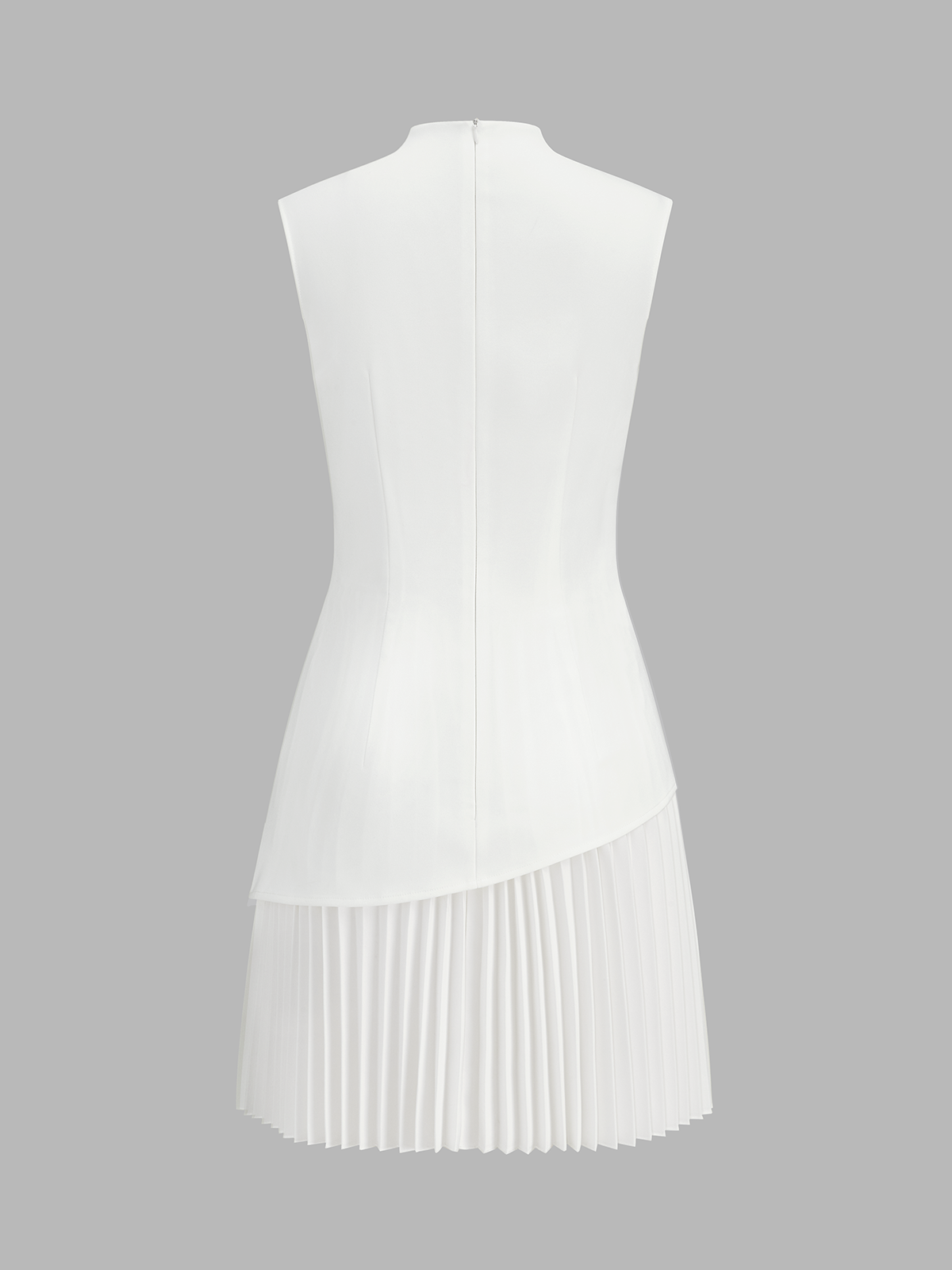 Sleeveless Asymmetrical Pleated Mini Dress for Women Summer Casual Fashion