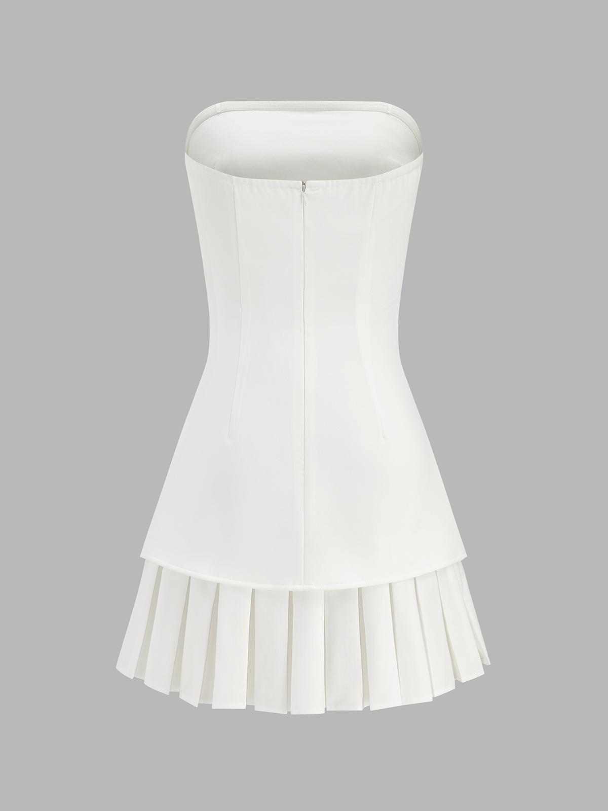 Strapless Anti-slip Pleated Mini Dress Summer Casual Wear