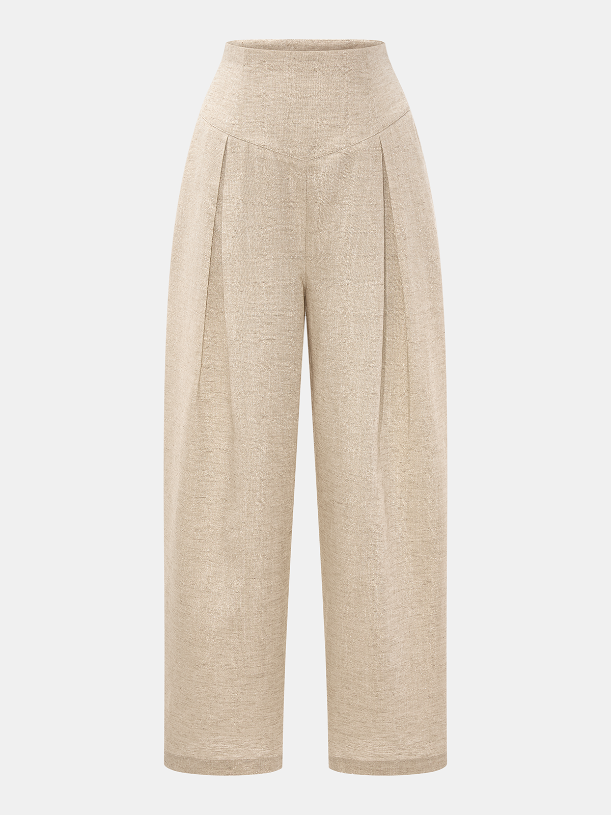 Linen Blend Halter Crop Top & Pants Set with Tie Detail