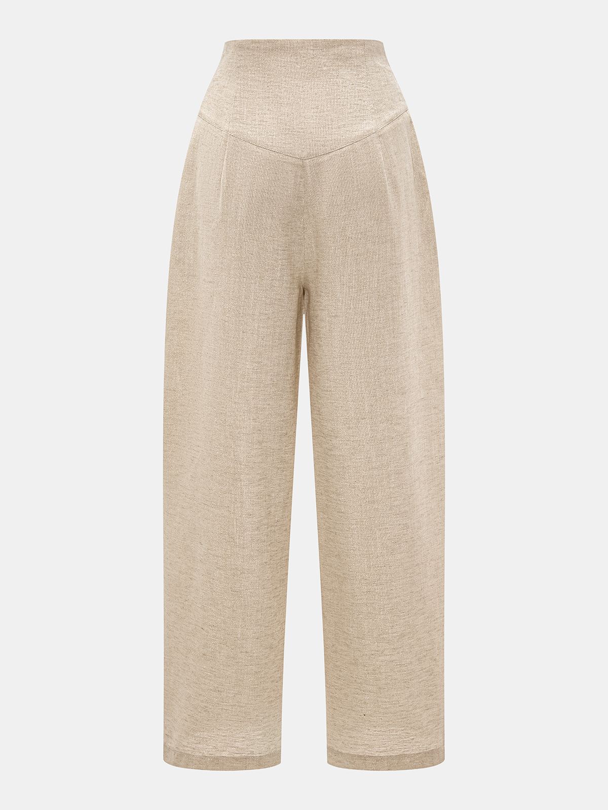 Linen Blend Halter Crop Top & Pants Set with Tie Detail