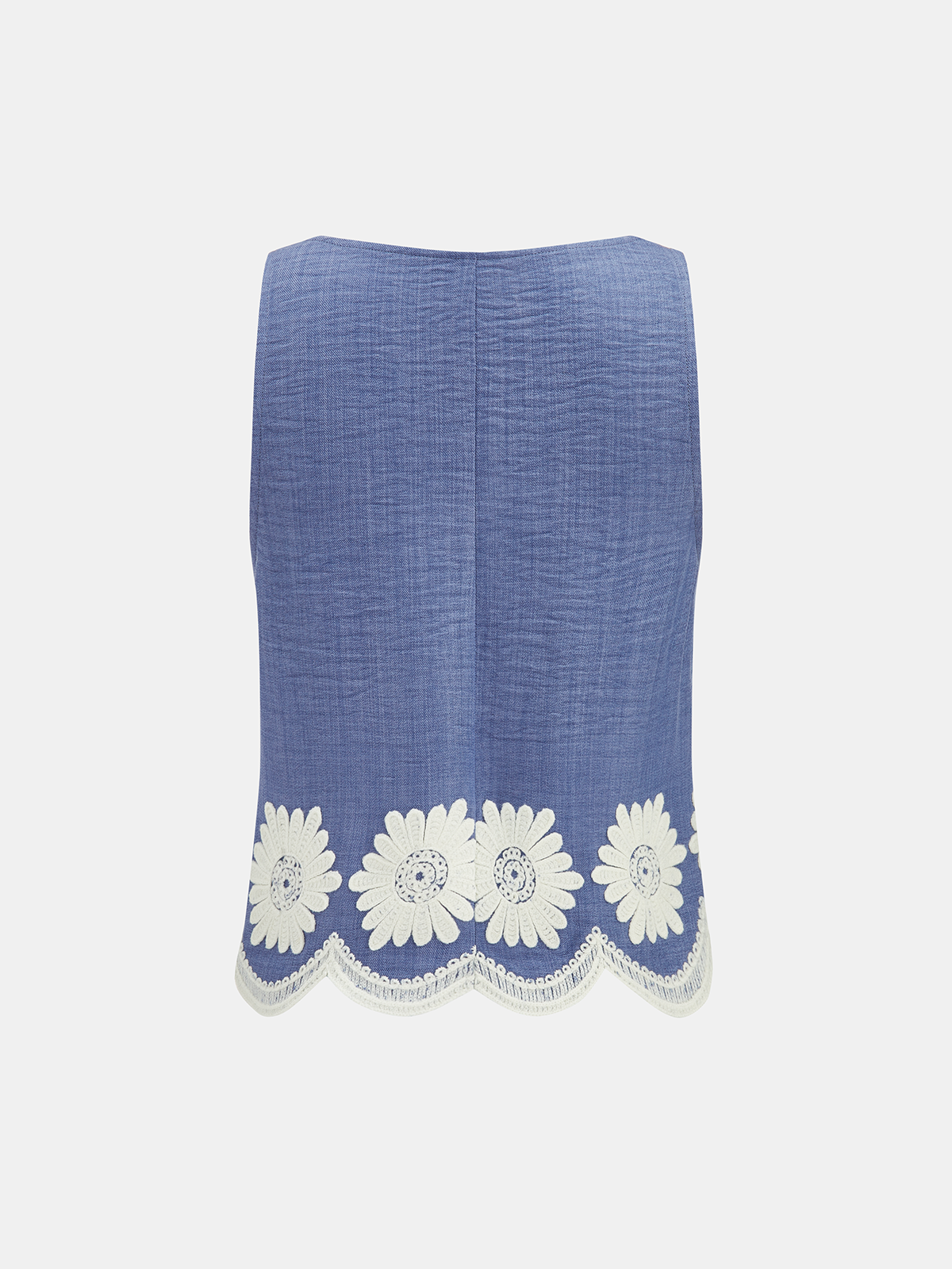 Daisy Embroidered Tank Top & Shorts Set - Women's Casual Summer Outfit