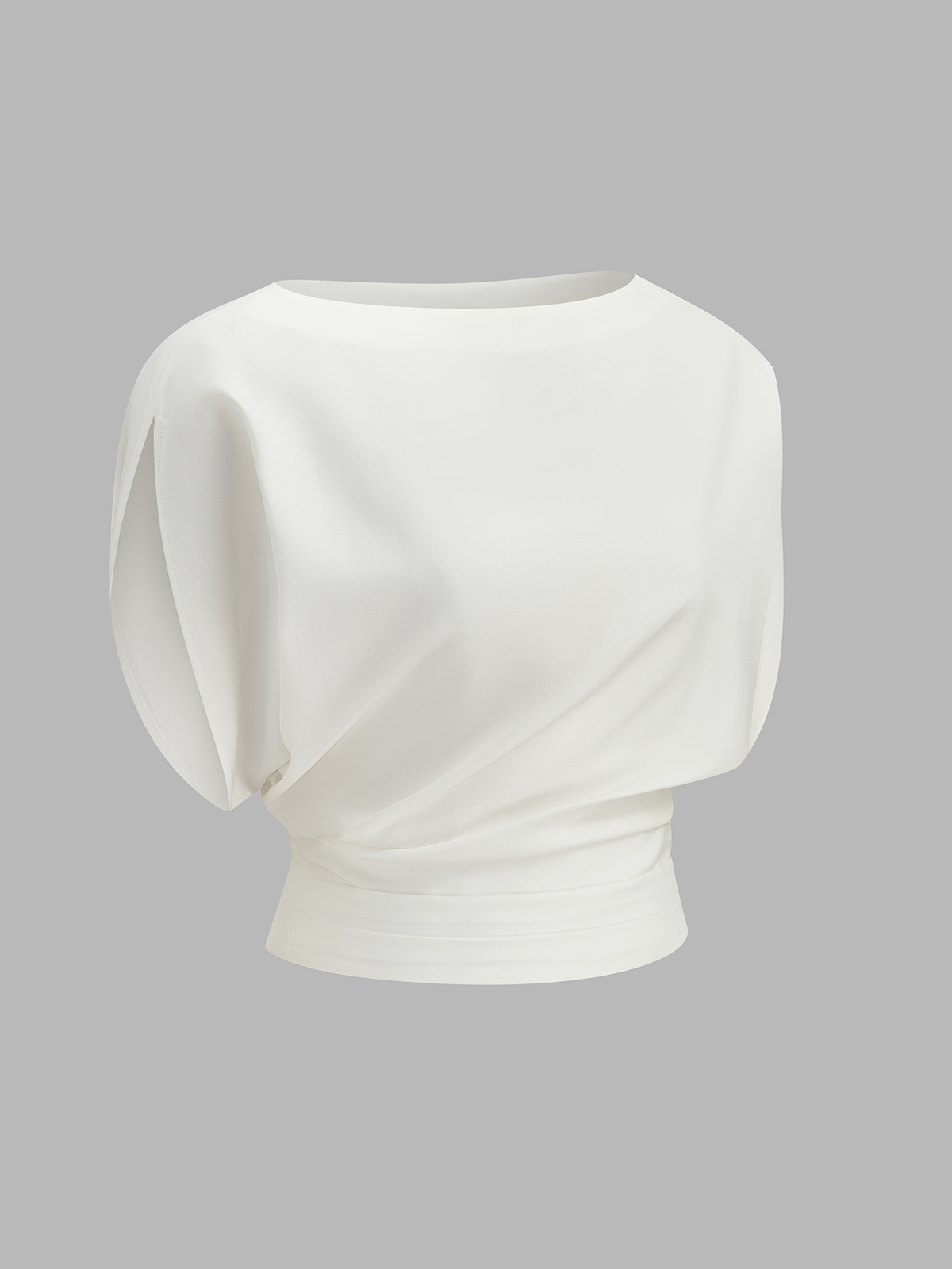 Ruched Cinched Waist Boat Neck Blouse for Women, Elegant Long Sleeve Top