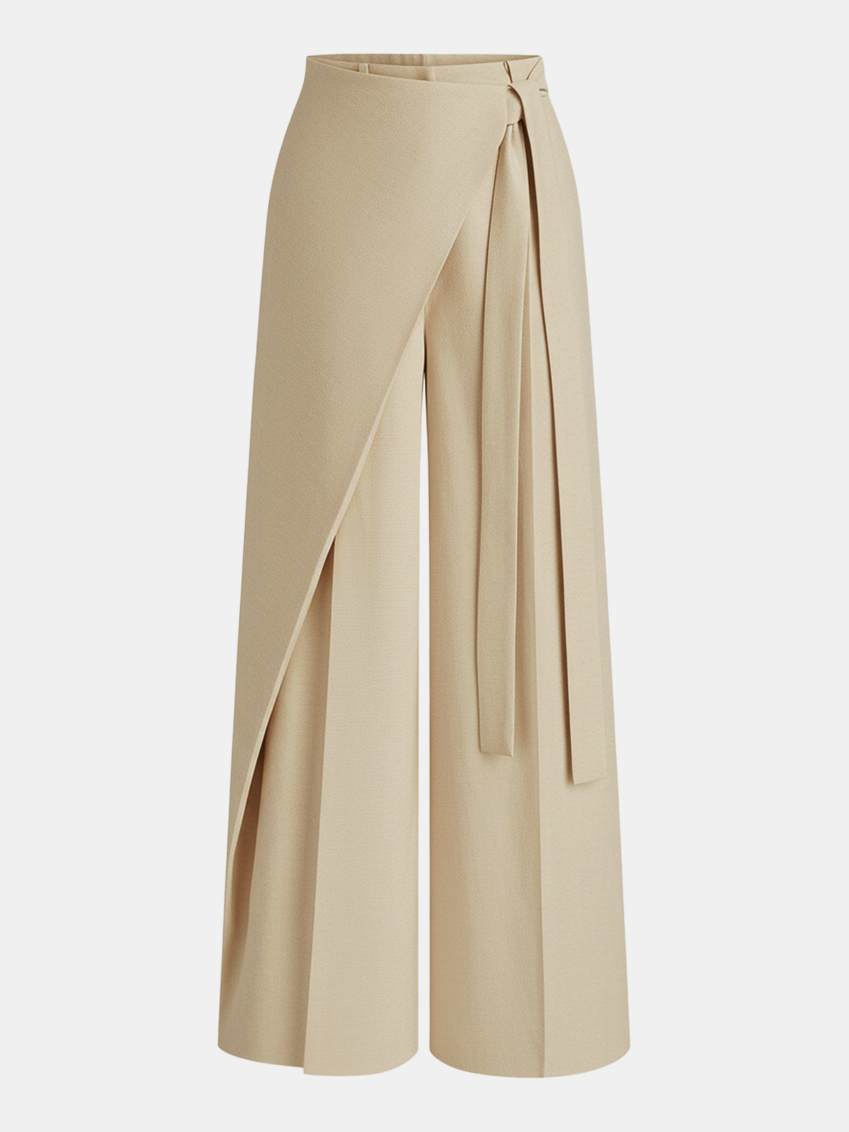Asymmetric Wrap Wide-Leg Pants Chic High-Waisted Flowy Design