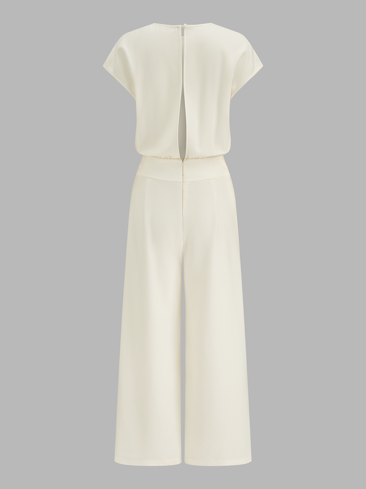 Cap Sleeve Open Back Wide Leg Jumpsuit for Women, Elegant Evening Wear