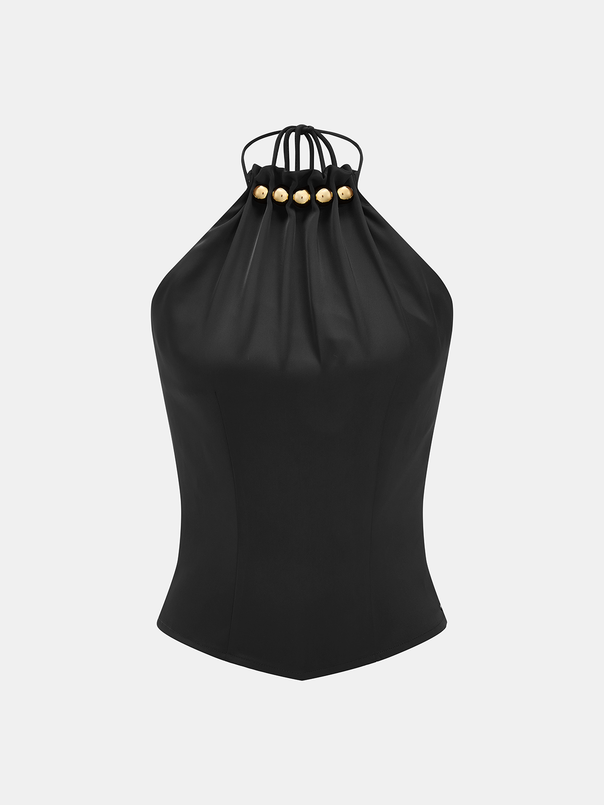 Metal Embellished Halter Tank Top for Women Casual Wear
