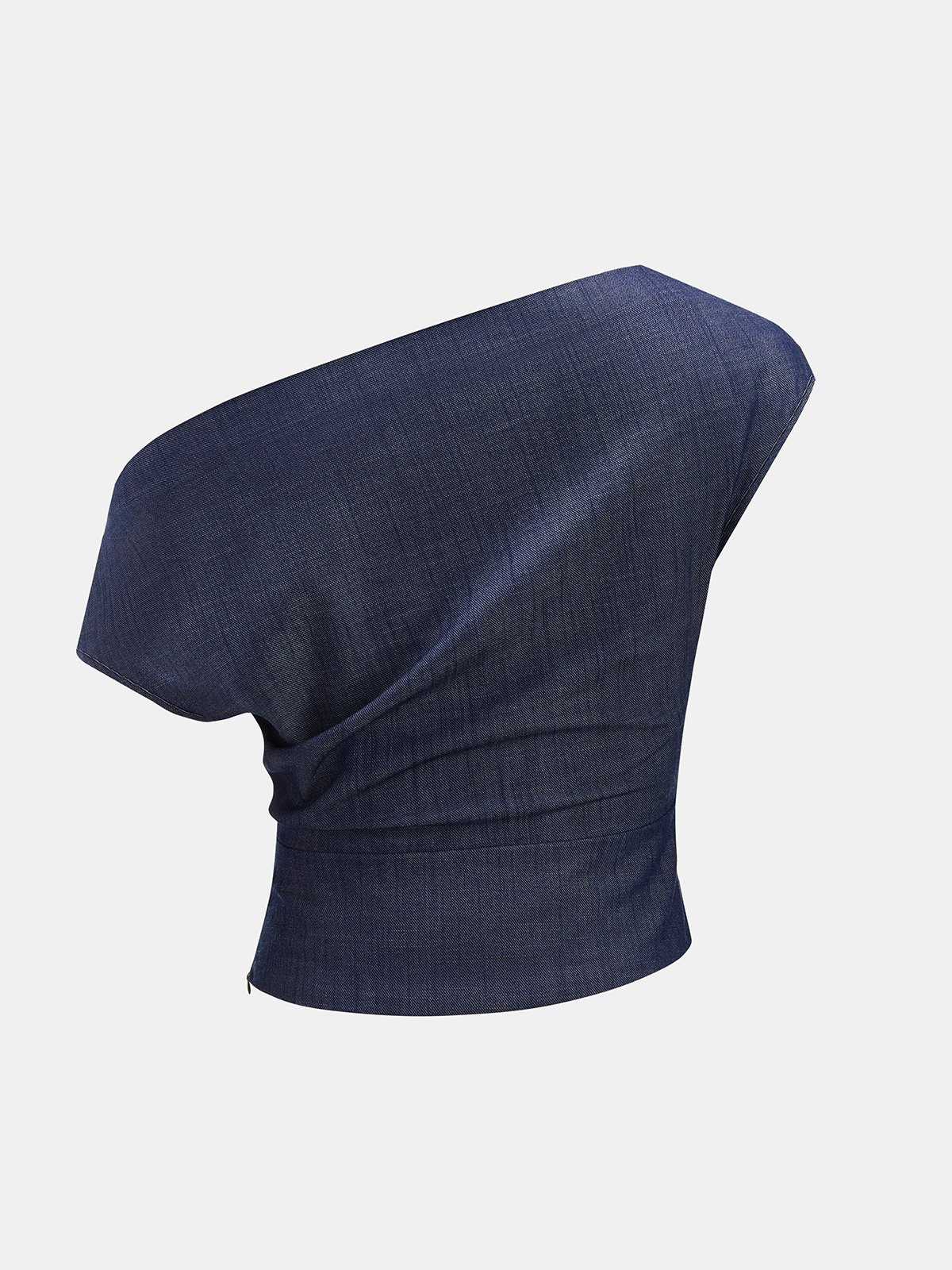 Asymmetric Off-Shoulder Denim Top & Belted Shorts Set for Women Summertime Style
