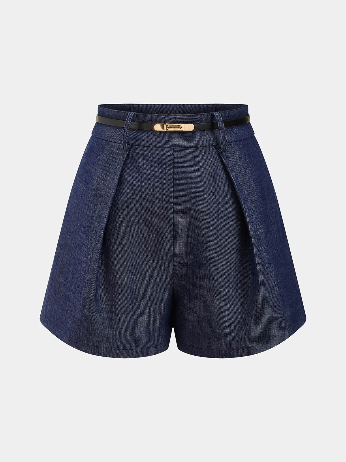 Asymmetric Off-Shoulder Denim Top & Belted Shorts Set for Women Summertime Style