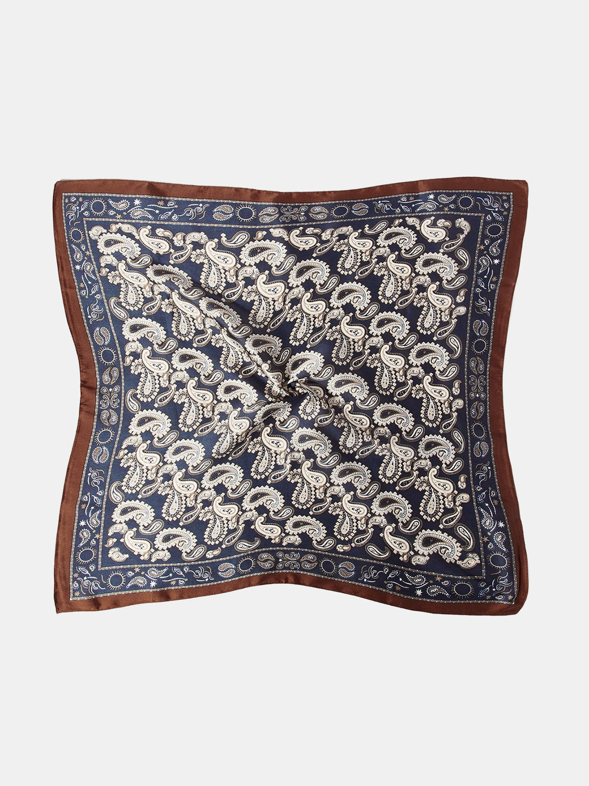100% Silk Paisley Square Scarf - Elegant Lightweight Accessory for Women