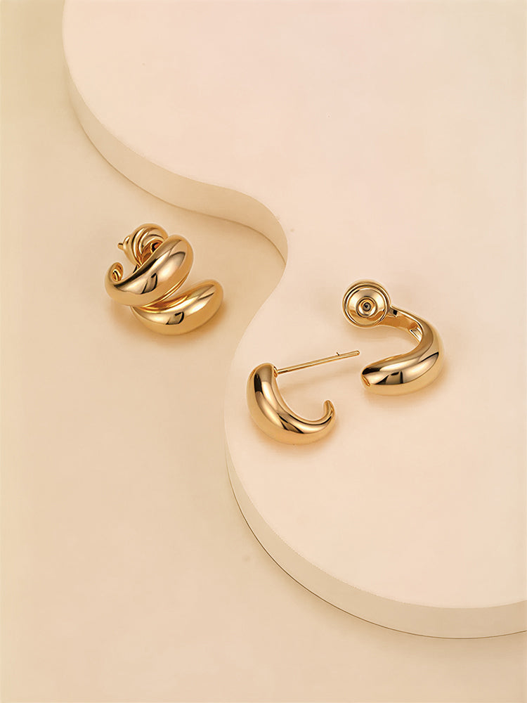 Minimalist Irregular Bean Stud Earrings for Trendy Women Fashion