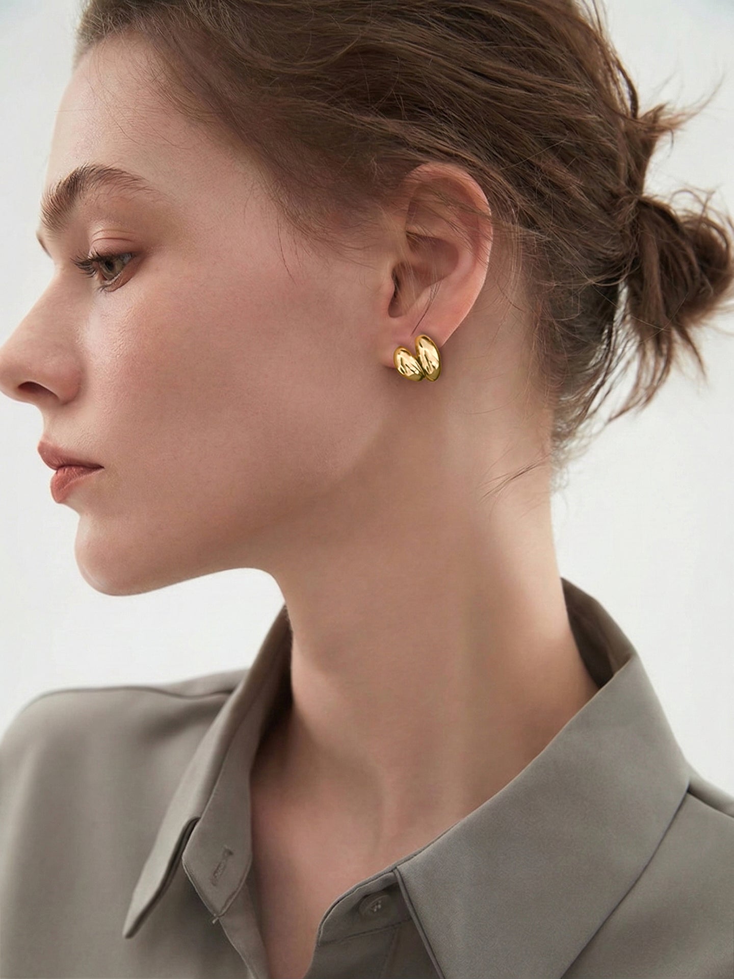 Minimalist Irregular Bean Stud Earrings for Trendy Women Fashion