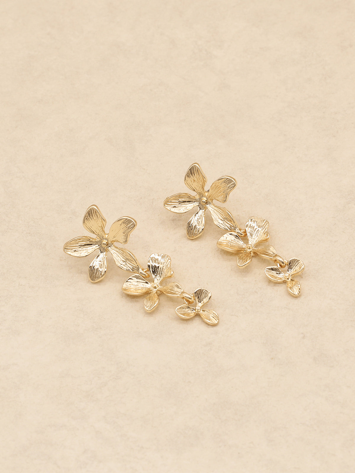 Cascading Flower Dangle Earrings Handcrafted Bohemian Style
