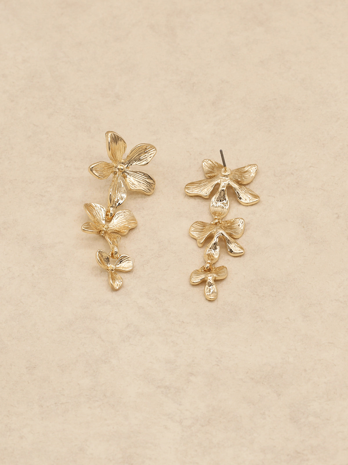 Cascading Flower Dangle Earrings Handcrafted Bohemian Style