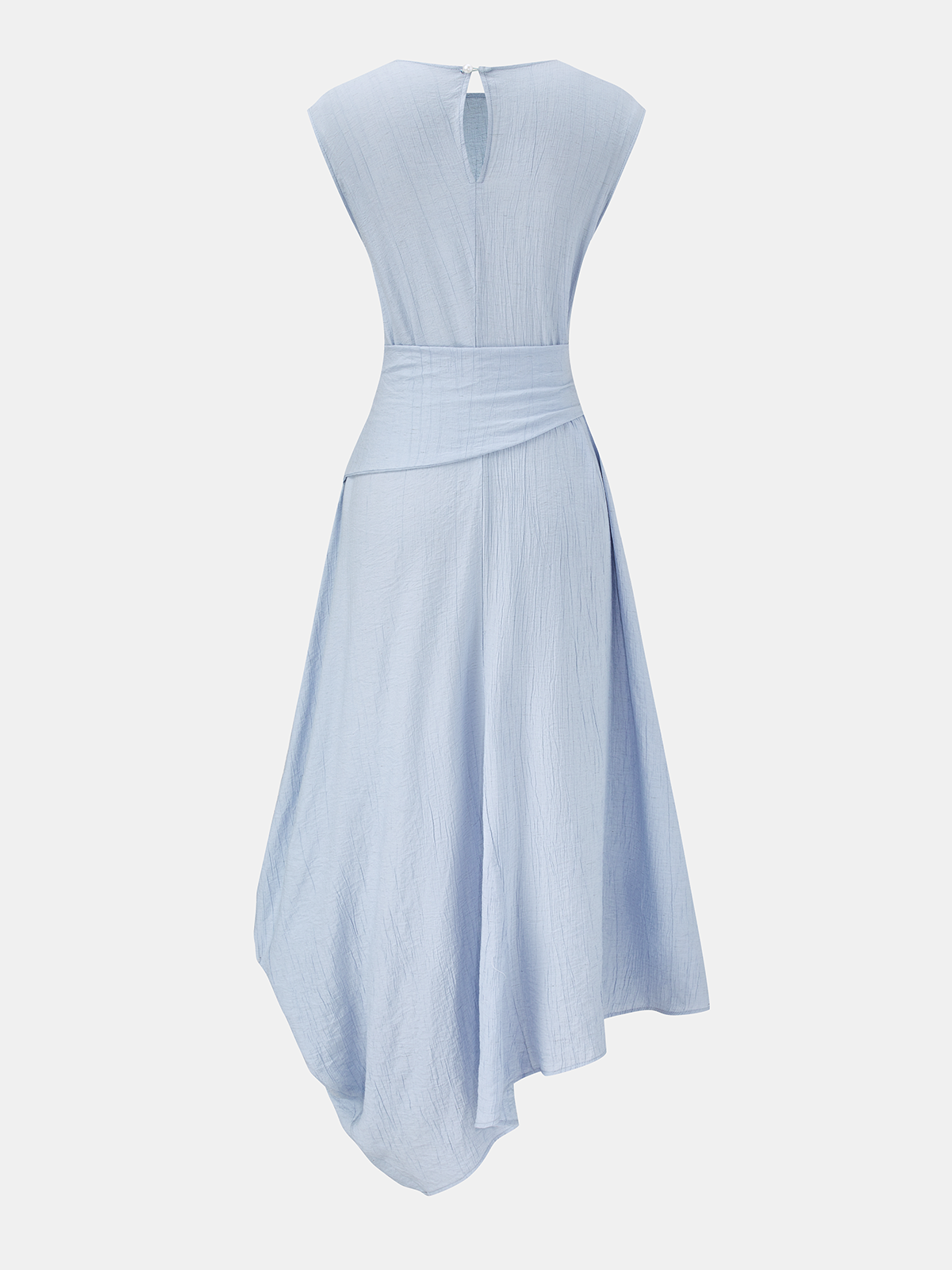 "Cotton Linen Sleeveless Asymmetrical Midi Dress for Women Summer Lightweight"