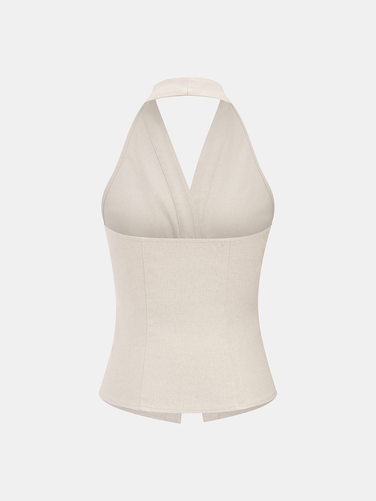 Linen Blend Halter Ruched Top & Pants Set for Women Summer Casual