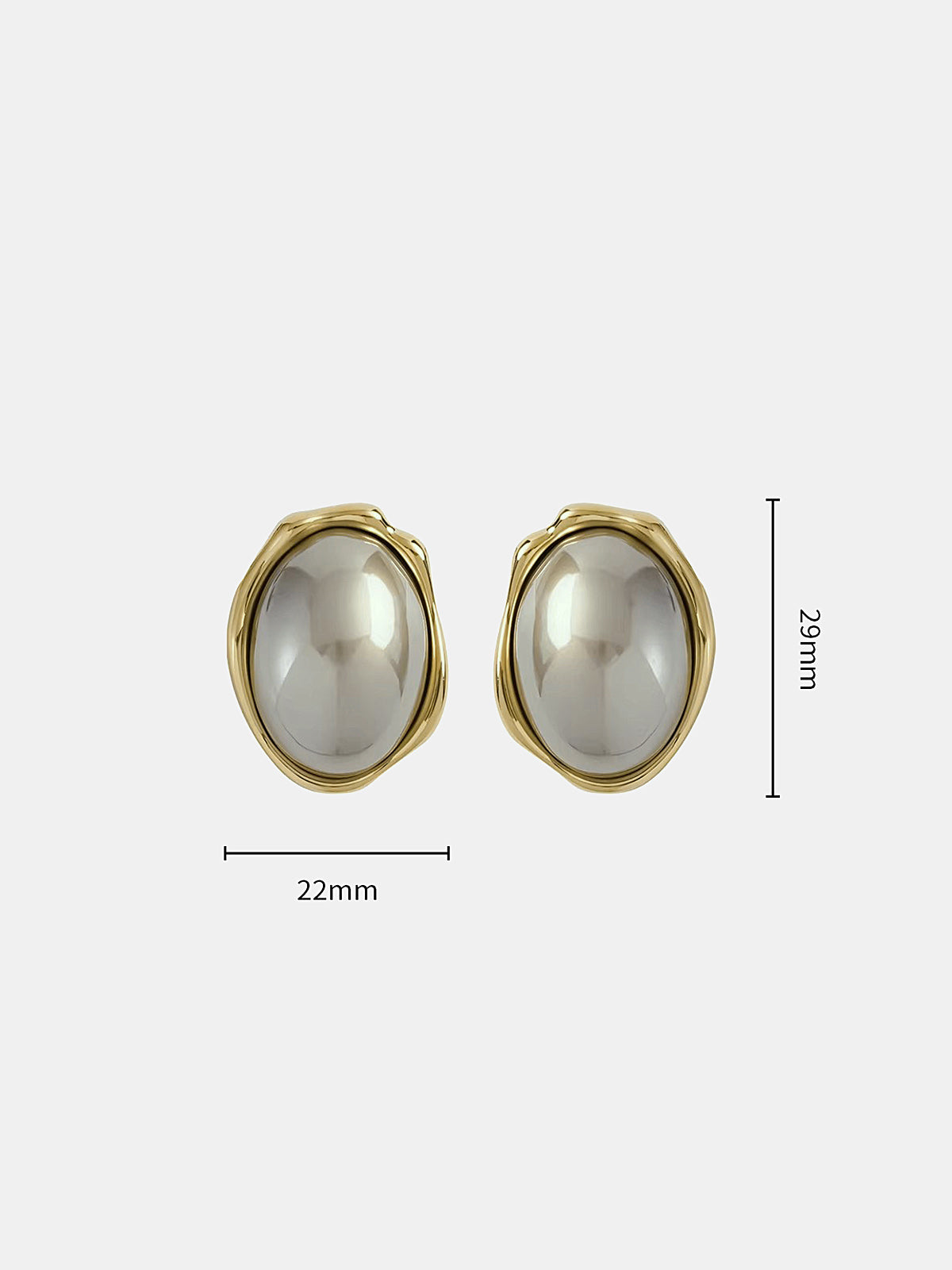 Irregular Frame Oval Stud Earrings Handcrafted Unique Design
