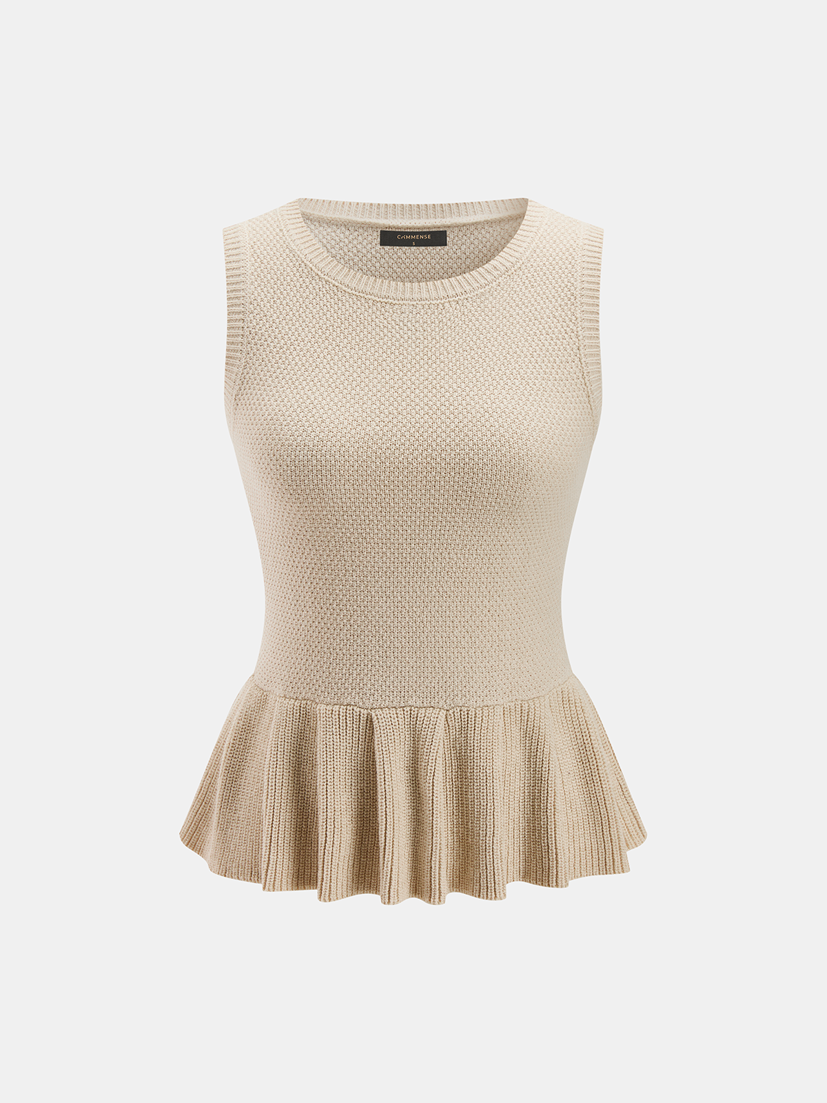 Sleeveless Ruffle Hem Knit Peplum Top for Women, Casual Summer Wear
