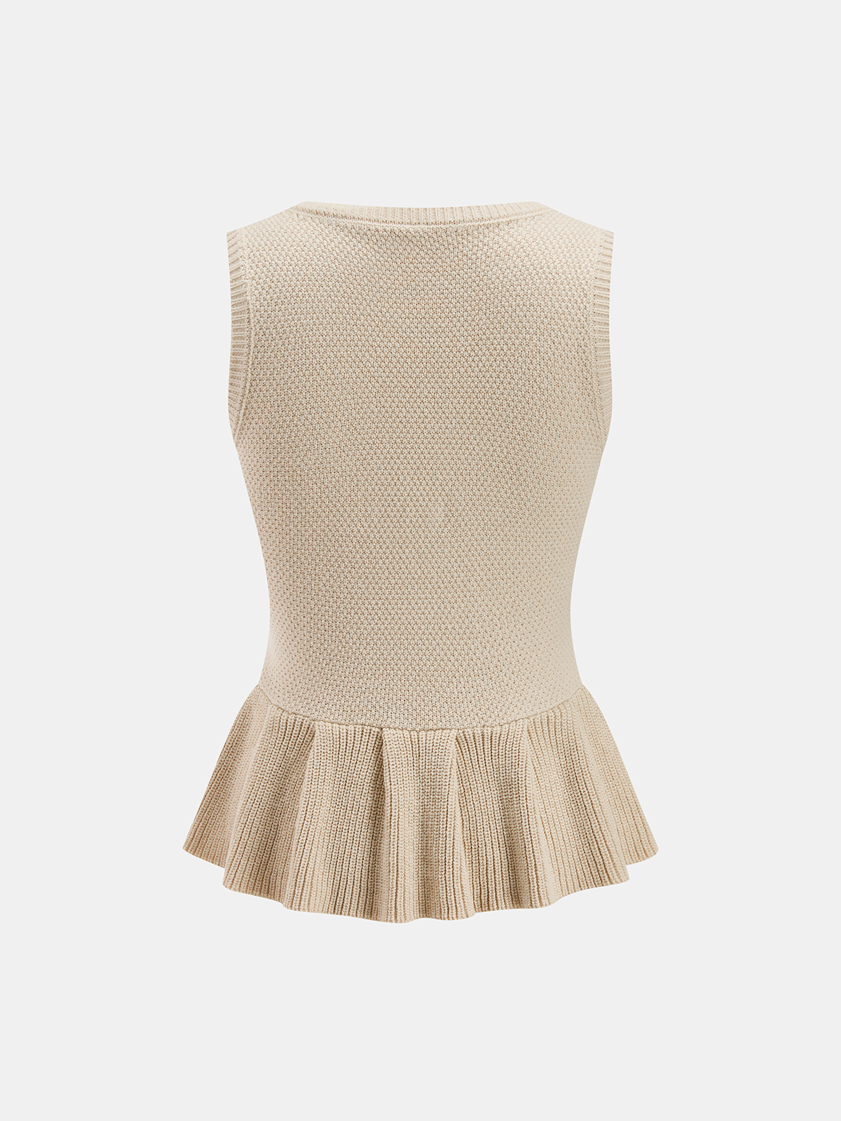 Sleeveless Ruffle Hem Knit Peplum Top for Women, Casual Summer Wear