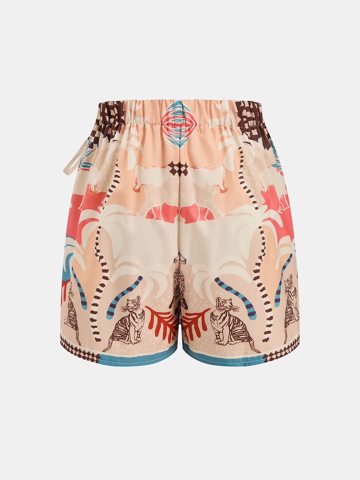 Animal Print Tie-Waist Wrap Skort with Comfort Fit Design