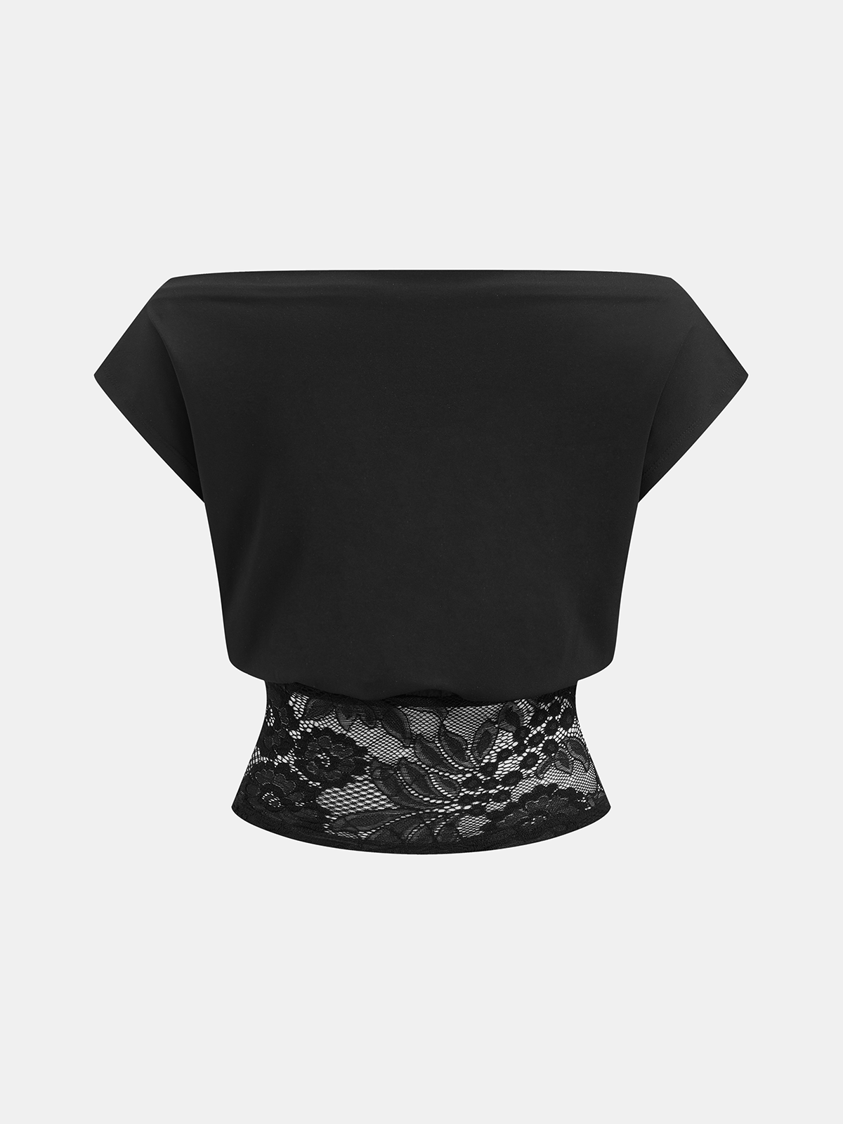 Off Shoulder Lace Cropped Blouse for Summer Casual Wear