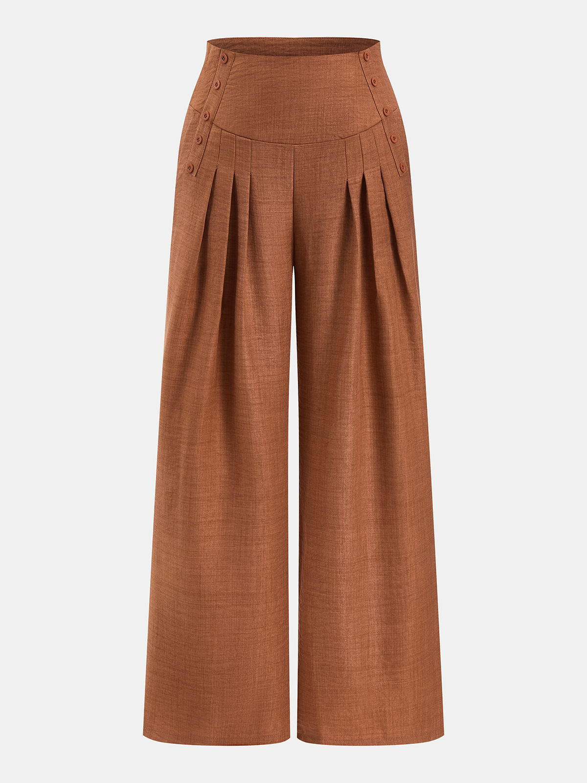 Buttoned Vest & Pleated Wide Leg Pants Set for Women, Stylish Office Wear