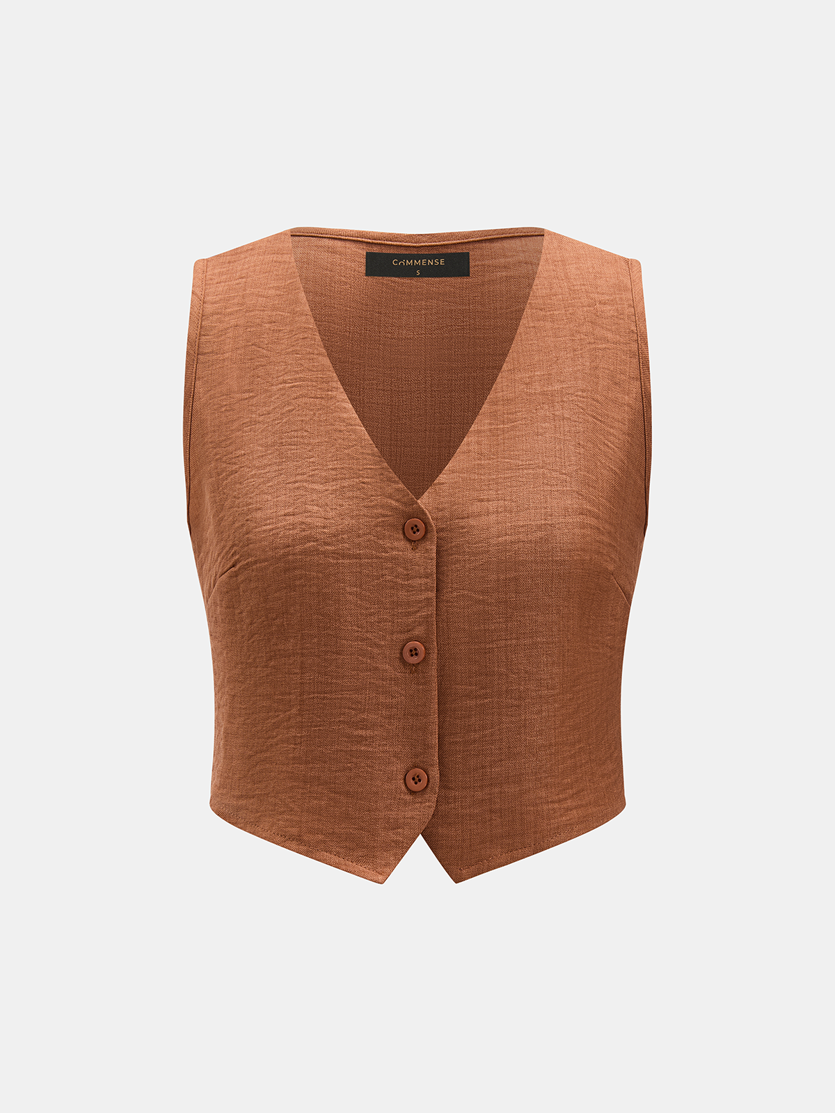 Buttoned Vest & Pleated Wide Leg Pants Set for Women, Stylish Office Wear