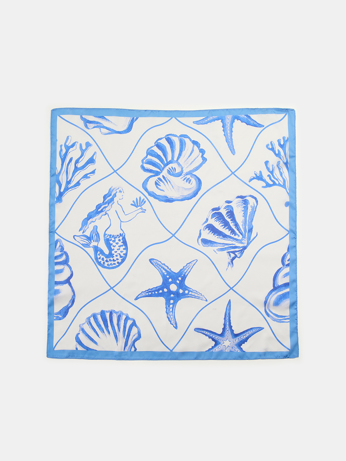 Mermaid Ocean Print Square Scarf Lightweight Versatile Accessory for All Seasons