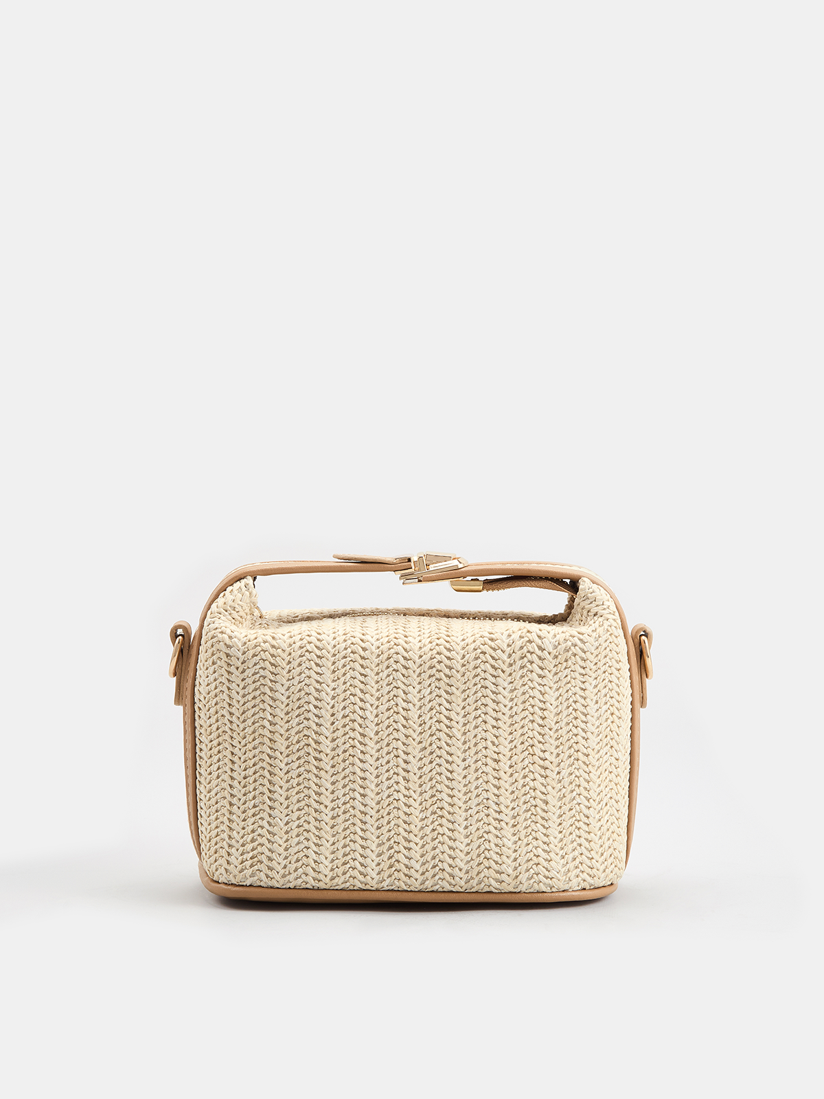 Woven Boxy Top Handle Crossbody Bag Casual Lightweight Stylish
