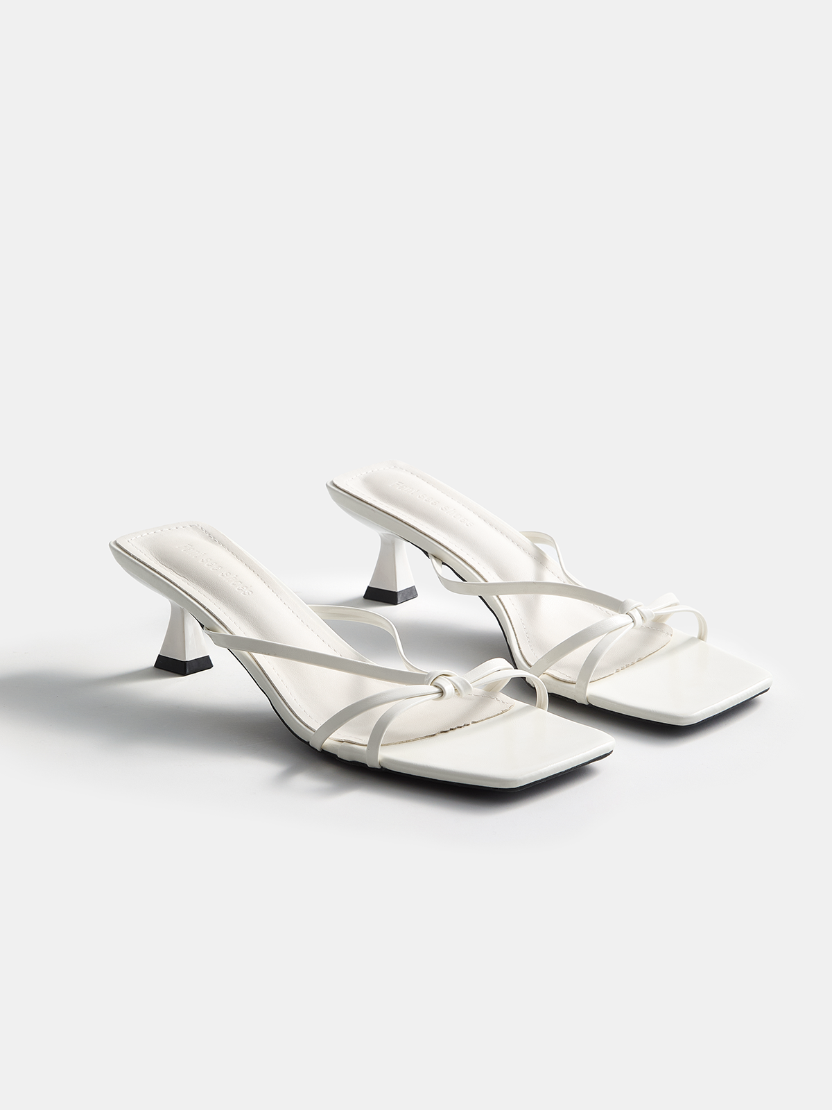 Square Toe Kitten Heel Mule Sandals Comfort Slide for Women