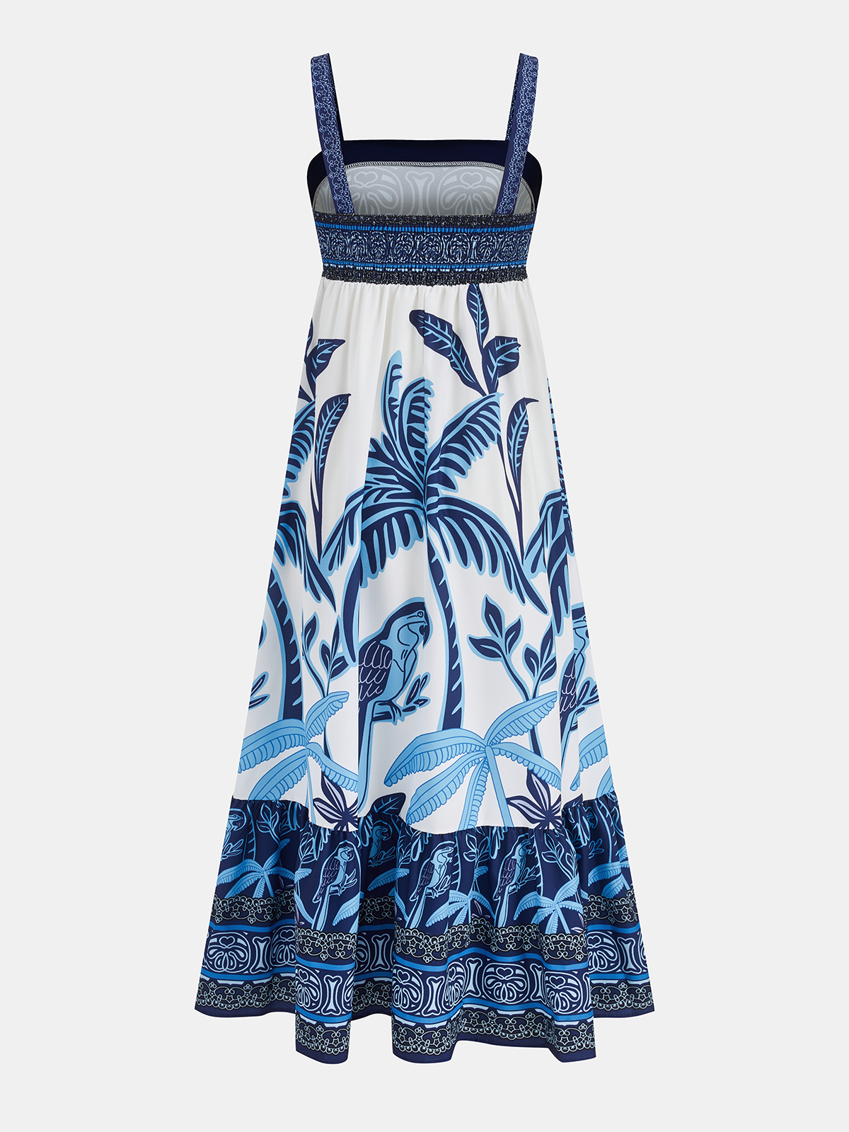 Tropical Print Tiered Maxi Dress for Women Summer 2023