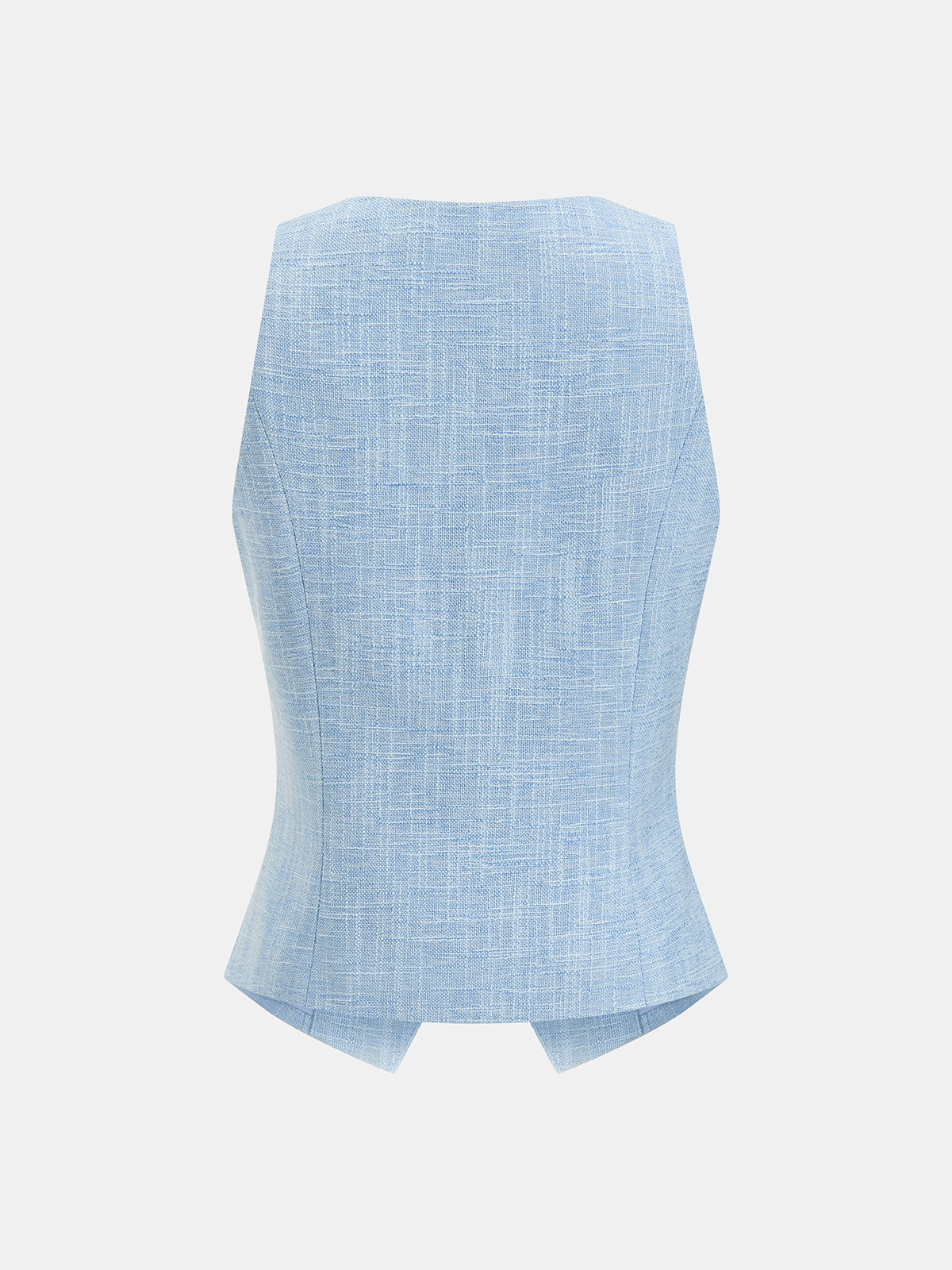 Textured Metal Button Vest & Women's Tailored Shorts Set, Elegant Fashionable Casual Summer Outfit