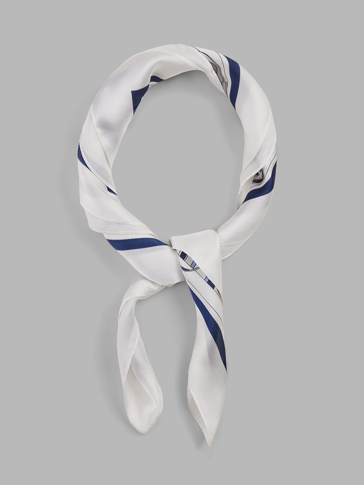 Nautical Sailboat Anchor Print Square Scarf Lightweight Summer Accessory