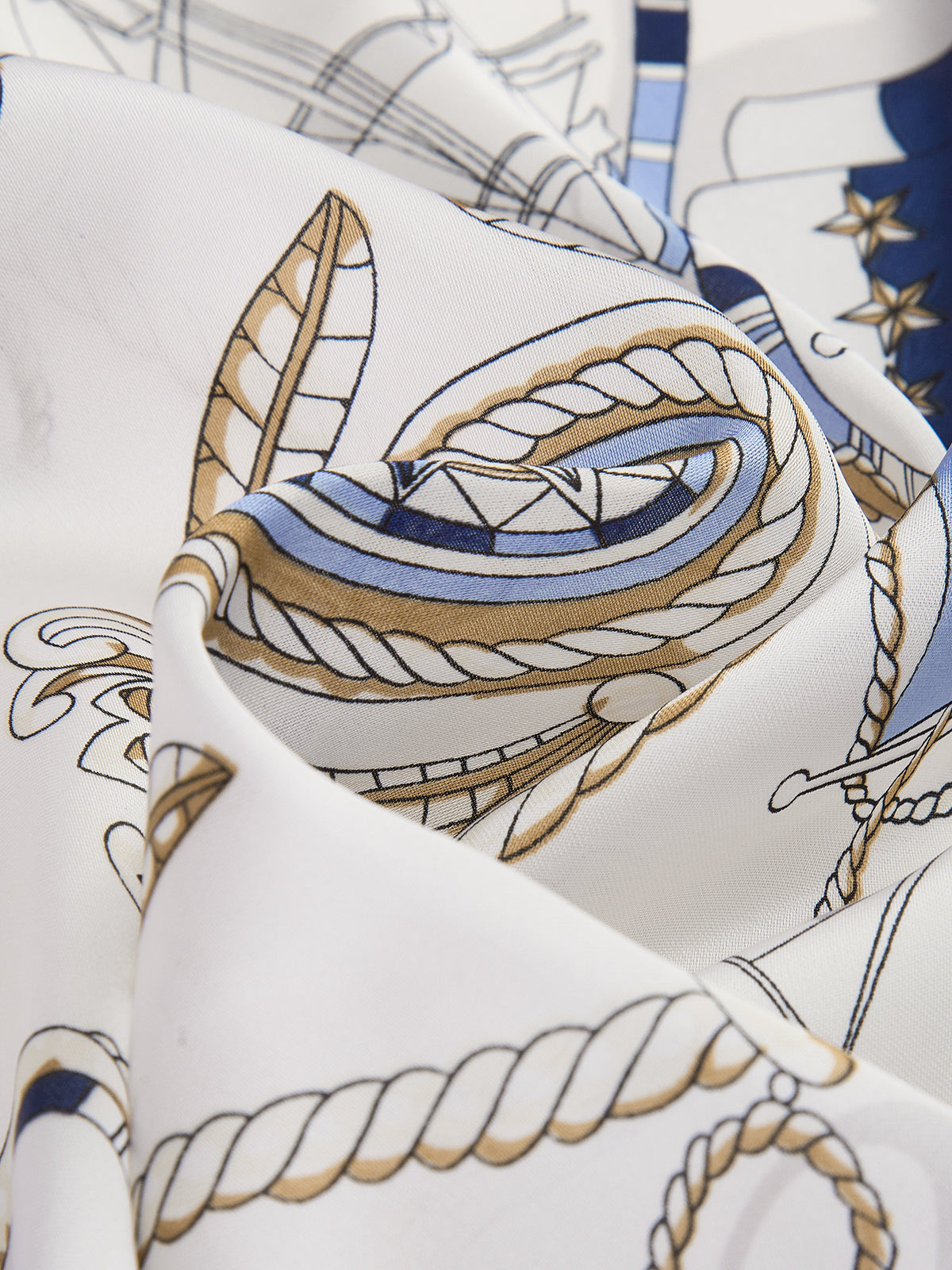 Nautical Sailboat Anchor Print Square Scarf Lightweight Summer Accessory