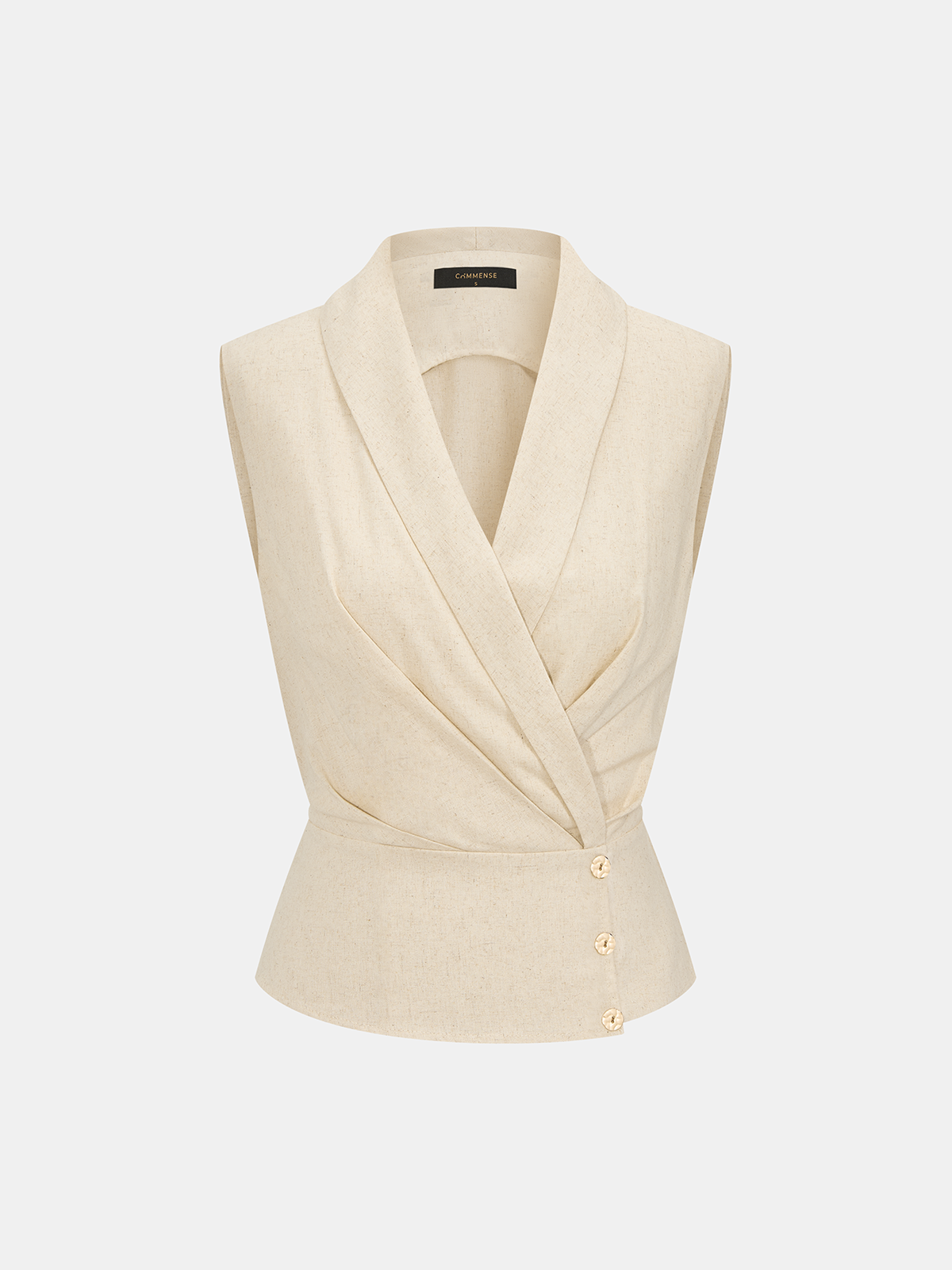 Linen Blend Wrap Vest Top for Women, Summer Casual