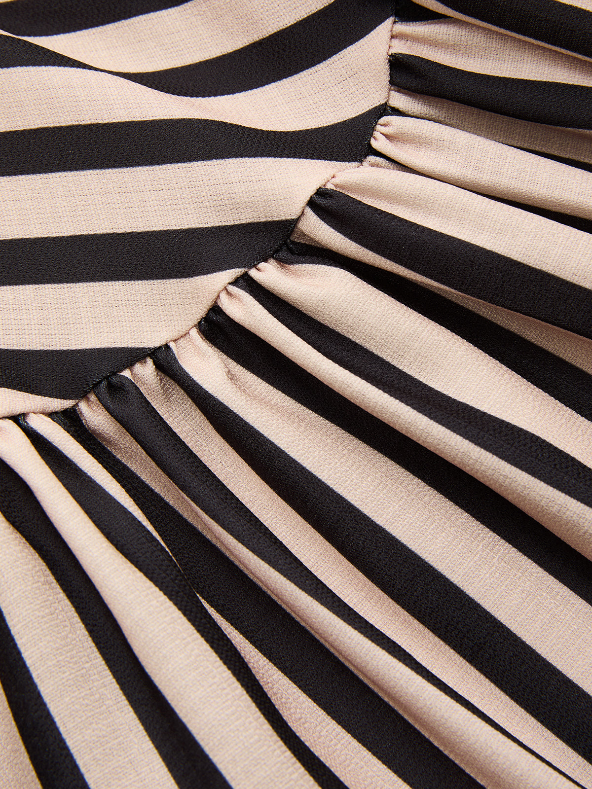 Striped Tie Shoulder V Neck Maxi Dress with Belted Waist