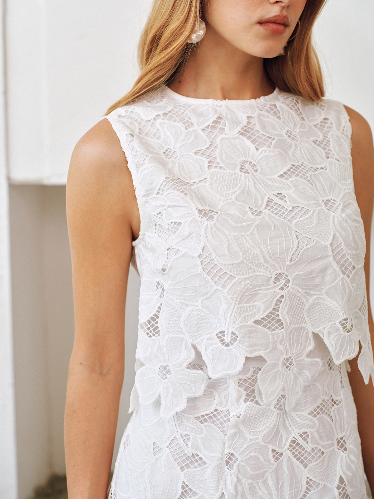 Sleeveless Floral Lace Ruffled Mini Dress for Women Summer Elegant