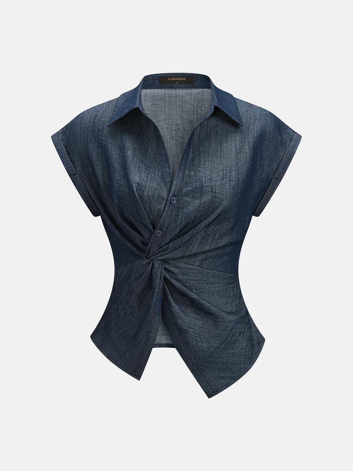 Twist Front Cap Sleeve Shirt & Pants Set with Elastic Waistband