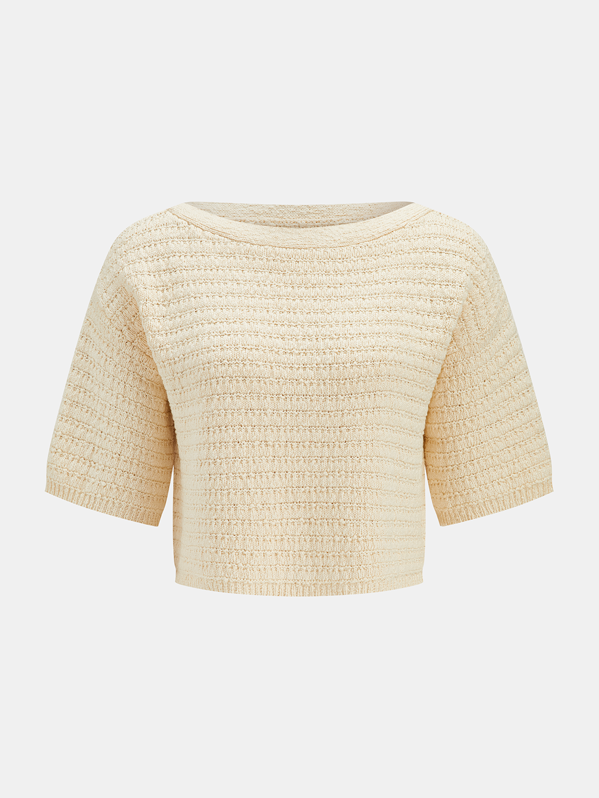 Textured Knit Short Sleeve Top & Shorts Set for Women Comfort Fit