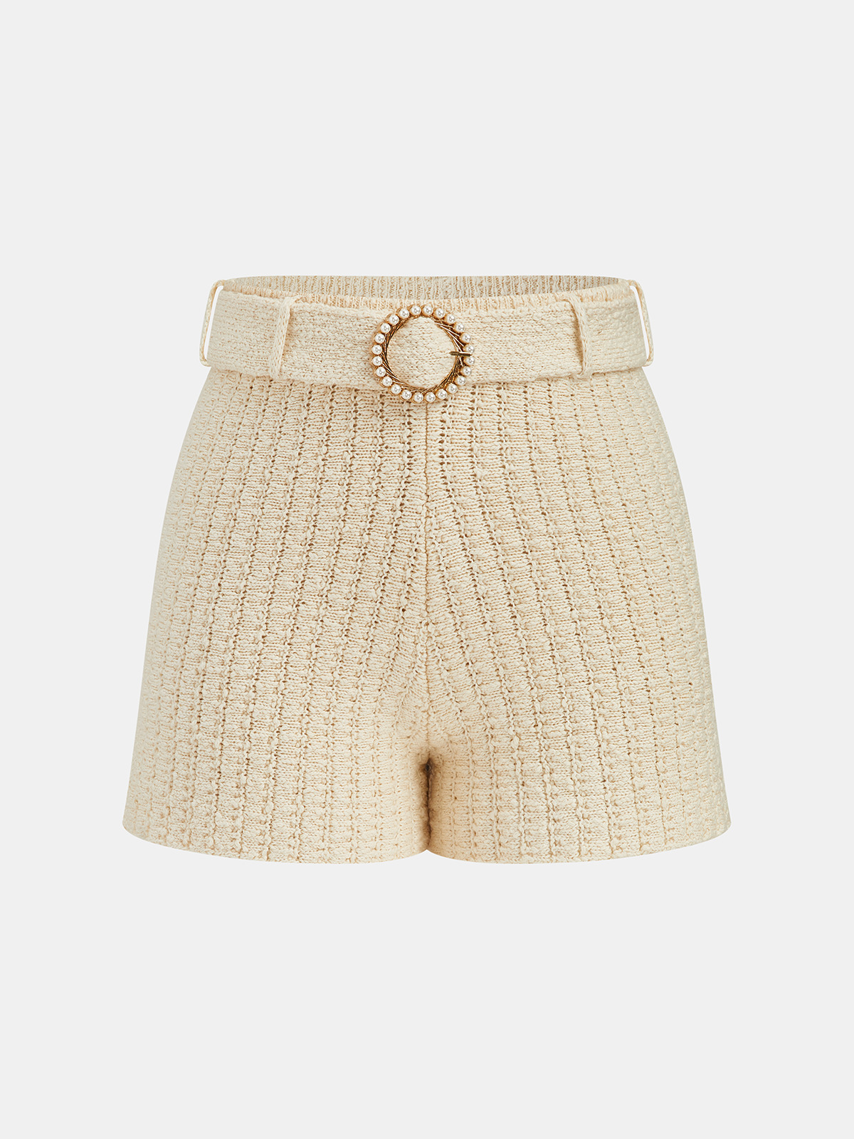 Textured Knit Short Sleeve Top & Shorts Set for Women Comfort Fit