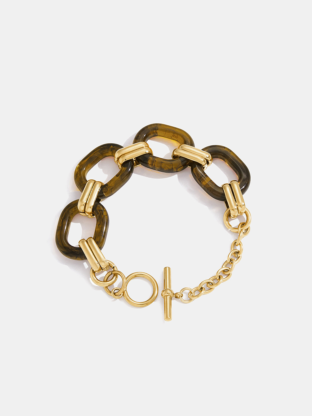 Tortoiseshell Resin Chain Link Toggle Bracelet Fashion Accessory for Women