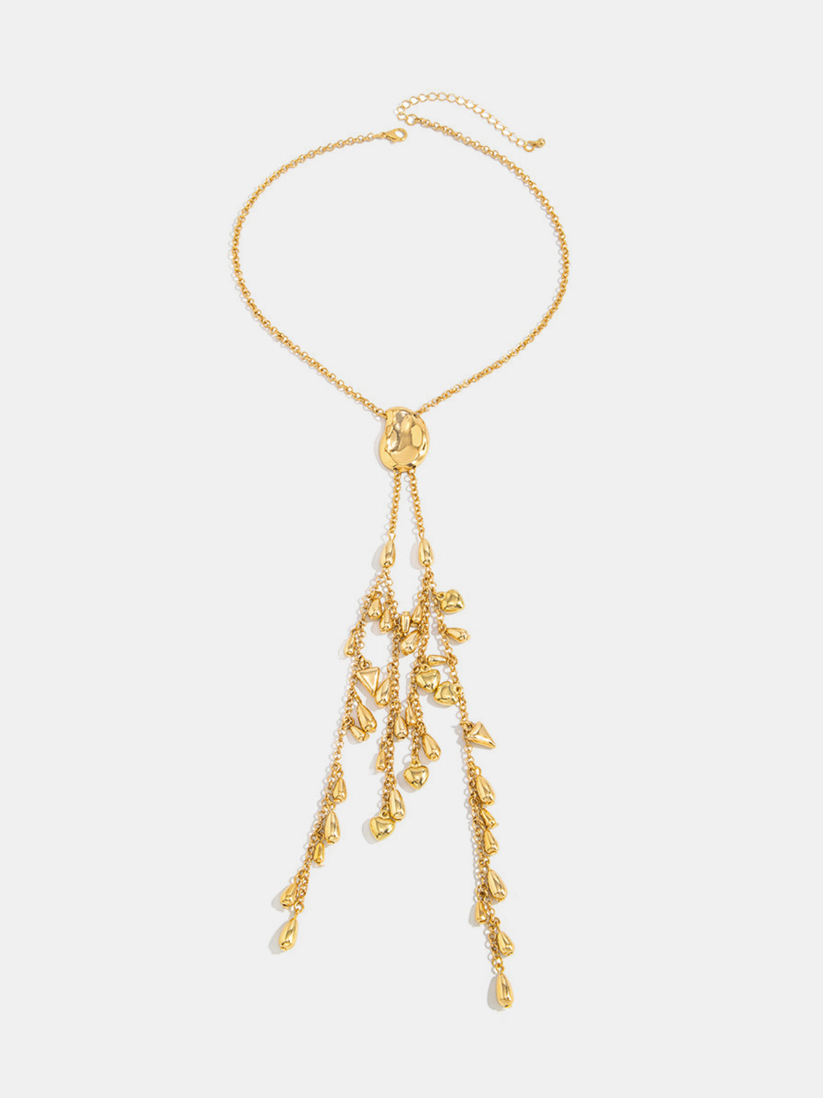 Dangling Tassel Pendant Necklace Elegant Layered Chain Jewelry